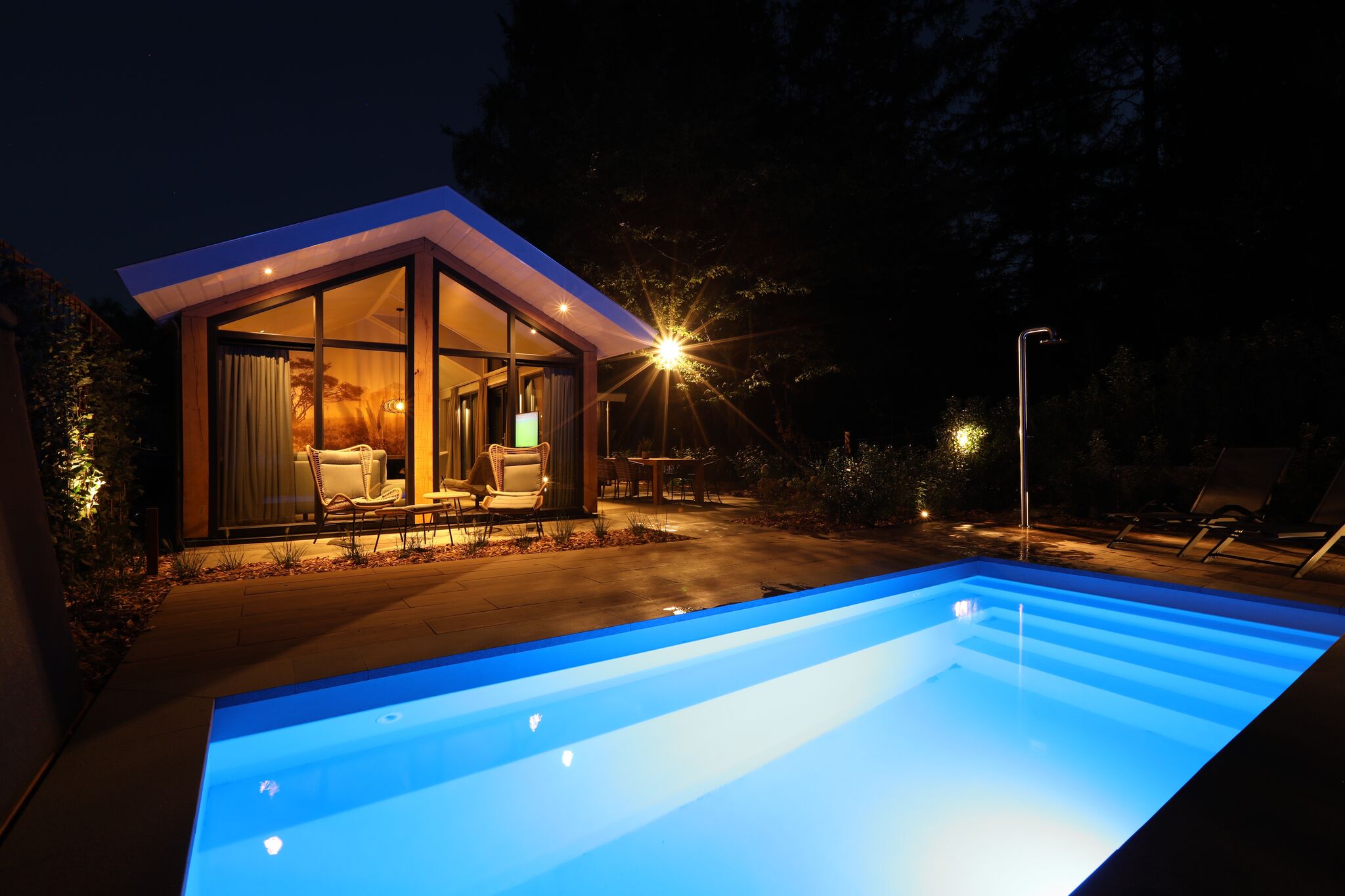 Luxury lodge with private swimming pool