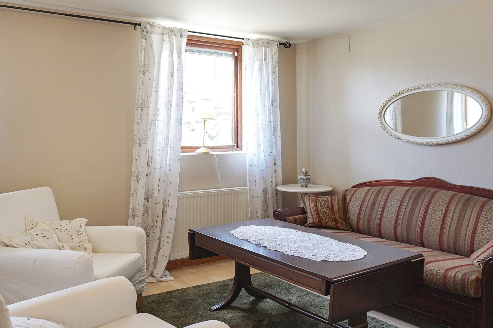 Internet Access DSL, Kitchen(cooker(electric), coffee machine, microwave, fridge-freezer, high chair, water from well), Living/bed room(double folding bed), bedroom(double bed), bathroom(washbasin, shower, toilet), balcony, heating(central), garden, garden furniture, parking