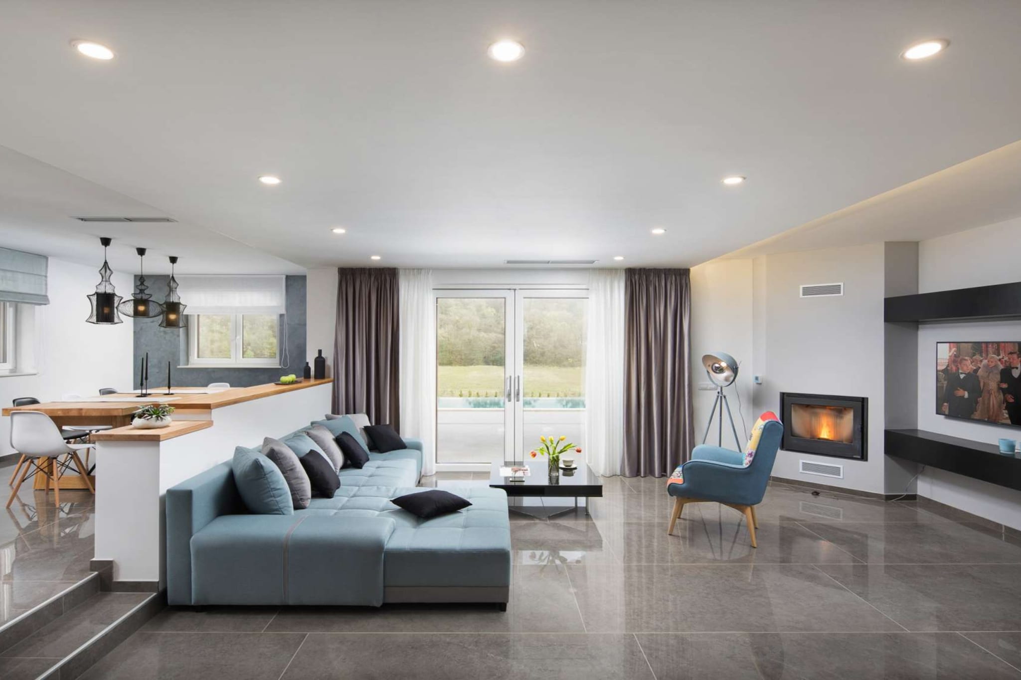 This elegant villa in Labin, Istria offers a luxurious escape just 5 km from the beach. Ideal for families or friends, it features a private outdoor pool, a sauna, and a gym for wellness and relaxation. The outdoor kitchen and garden terrace are perfect for al fresco dining, while the cozy fireplace in the living room sets the tone for tranquil evenings.
Labin’s historic charm is just minutes away. Wander through cobbled streets, visit the Church of Saint Mary, or take in panoramic views of the Adriatic from the old town’s viewpoint. Cafés, boutiques, and cultural landmarks make this town a delightful destination.
The villa includes private parking, a fully equipped kitchen, and stylish interiors. Whether you're sunbathing in the garden, enjoying a sauna session, or exploring Istria’s coastline, this villa offers the perfect blend of comfort, elegance, and location.