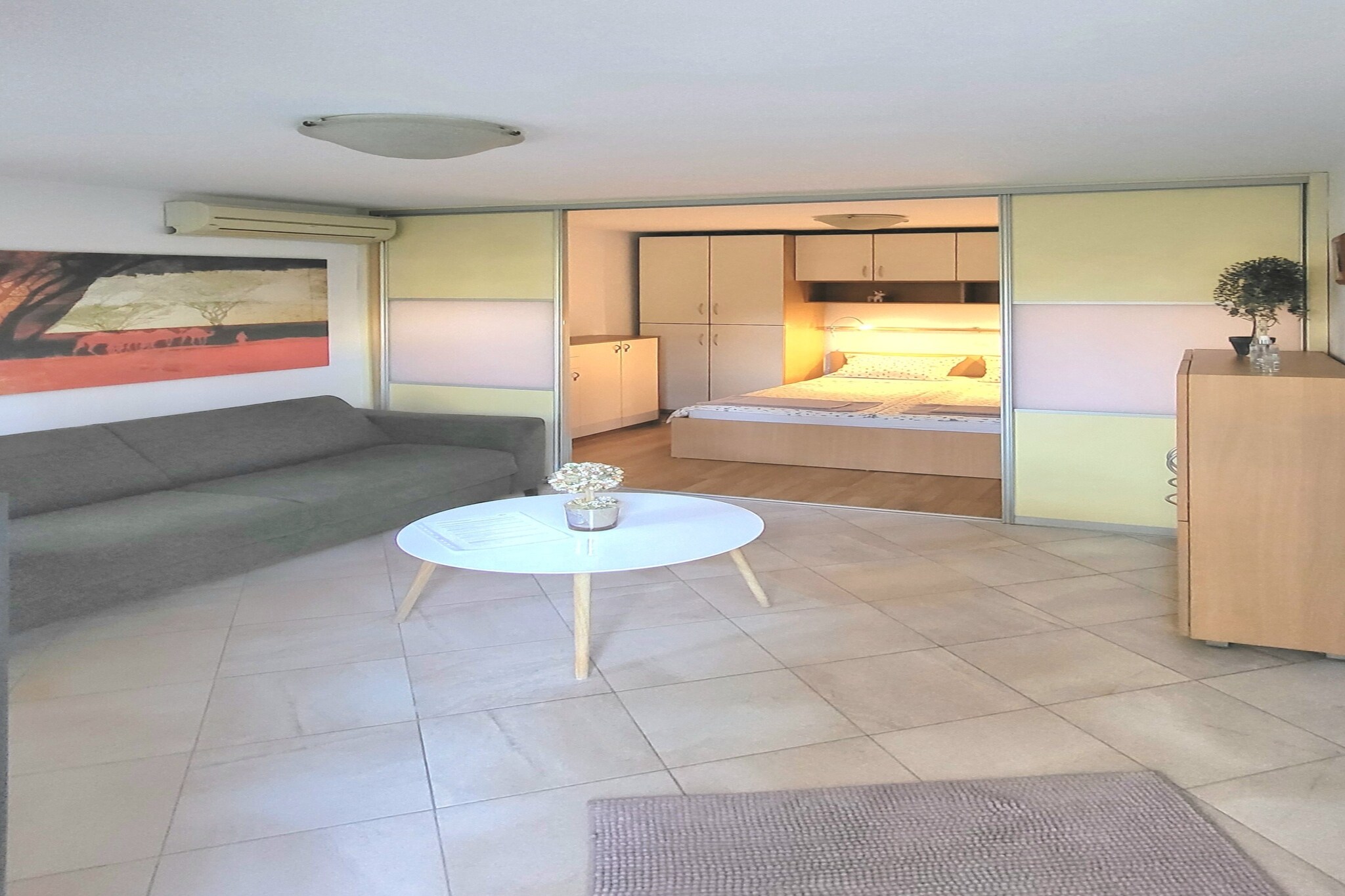 Green Terrace Apartment I - Studio Apartment with Terrace-Slaapkamer