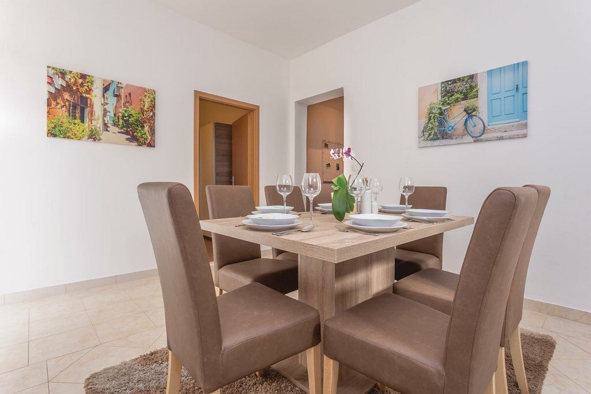 Apartment Niko is located in Dubrava, a place near the medieval town of Sibenik.
Terrace fitted with private pool, as well as outdoor dining area and outdoor furniture are at your disposal.

Baby cot is available upon request.
Free private parking is provided, reservation is not needed.

Luggage storage is possible prior to check in and after check out, so you can explore the city a little more before your departure.
Washing machine, iron and ironing board are available.

This lovely two bedroom apartment with swimming pool is perfectly fit for up to five people. It features free WiFi, air conditioning as well as SAT LCD TV. The open space living
room comes with sofa and sitting area, and it's combined with the equipped kitchen and dining area. The private bathroom comes with shower and toilet.

Free toiletries (shampoo, soap and toilet paper), hair dryer as well as linens and towels are at your disposal.

If you want to spend your vacation in a peaceful and quiet environment, far from the city crowds, Apartment Niko is the best choice for you. The closest beach is located 5 km away. The market is located only 1 km from the property, while restaurants and bars can be found within 2 km from the property. Apartment Niko is located nearby National Park Krka.

The nearest airport is located 75 km away while the nearest bus station is 200 m away.