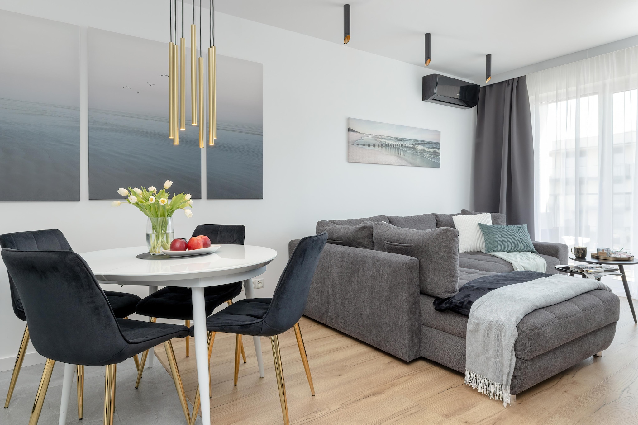 On the 2nd floor: (open kitchen(hob(2 ring stoves, induction), electric kettle, toaster, hood, coffee machine, oven, dishwasher, fridge-freezer), Living/diningroom(double sofa bed, TV(flatscreen), dining table(4 persons)), bedroom(double bed, TV(flatscreen)), bathroom(shower, washbasin, toilet, washing machine, hairdryer))\n\nInternet access, Parking, Whirlpool, Massage, Fitness, Play area, sauna(shared with other guests), balcony, heating(central), terrace(roofed, 10 m2), garden furniture, sun loungers, swimming pool(shared with other guests, heatable, indoor, including separate children’s swimming pool (depth 50cm)), sand pit(shared with other guests), slide(shared with other guests), lift, ironing board, iron, Swing set