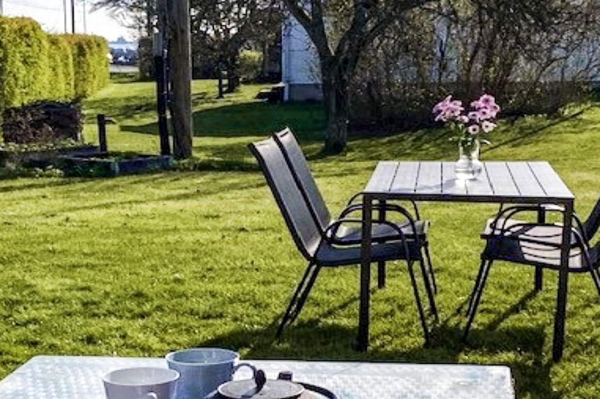 Internet Access DSL, Kitchen(cooker(electric), coffee machine, dishwasher, fridge-freezer, washing machine(shared with other guests)), Living/bed room(TV(swedish TV channels)), bedroom(double bed), bedroom(single bed, double bed), bathroom(bath tub, washbasin, shower, toilet), bathroom(washbasin, toilet), balcony, heating(electric), garden furniture, parking, air to water heatpump