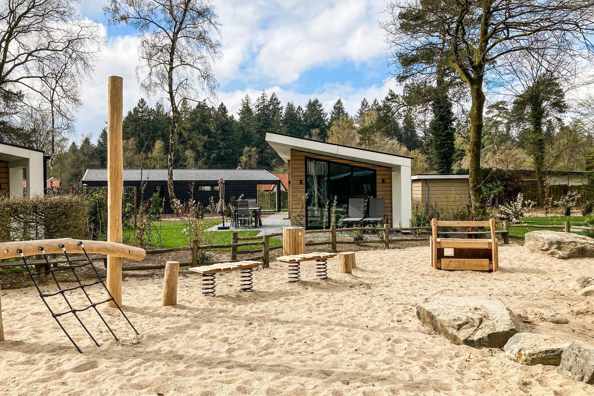 Chalet located at the playground in Veluwe