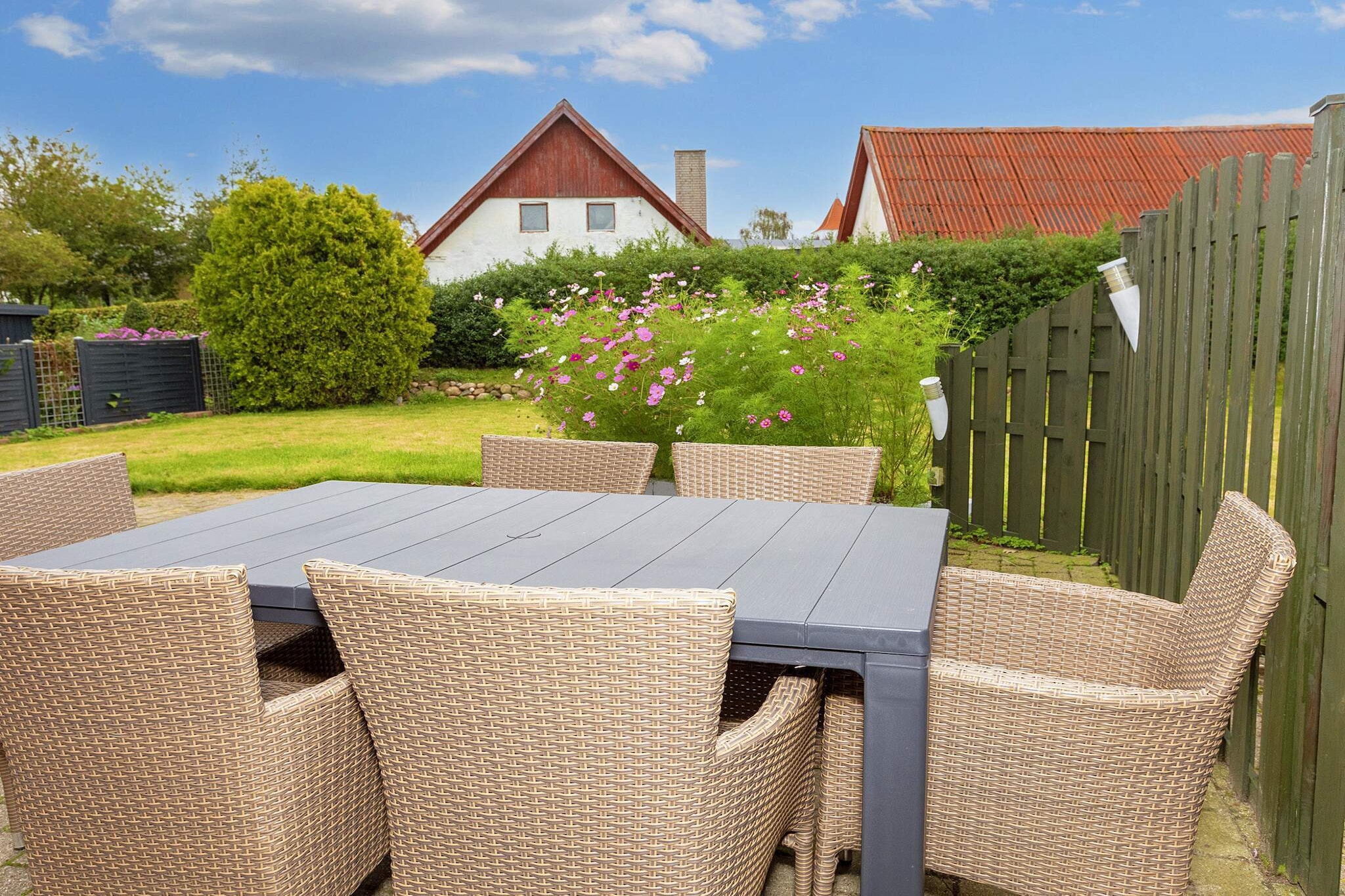 This spacious holiday home is located in Ørding on the island of Mors in the Limfjord and has been freshly renovated for the 2023 season. The property combines modern comfort with a cozy atmosphere, making it an ideal choice for families or groups seeking a relaxing getaway. The house features a new kitchen with direct access to both the TV room and the dining area, creating a comfortable and practical space for cooking, dining, and socializing. A lovely conservatory provides additional seating and is equipped with a TV, Wi-Fi, and a television package for entertainment. Outside, a cozy terrace and lawn area offer a pleasant spot to enjoy the outdoors, whether for morning coffee, reading, or playtime with children. Upstairs in the attic, there are three bedrooms, each furnished with a double bed, providing plenty of space and privacy for all guests. The bathroom is bright and modern, featuring a shower, underfloor heating for extra comfort, and a washing machine and dryer, adding convenience for longer stays. The surrounding area around the Limfjord is known for its many beautiful and child-friendly beaches, ideal for swimming, sand play, and water sports. Guests can enjoy scenic walks along the shore, explore the local nature, or take day trips to nearby attractions. With its modern renovations, family-friendly layout, and convenient location near the Limfjord, this holiday home provides a perfect base for a memorable vacation. Please note: Rental is not available for youth groups or tradesmen’s groups.A refundable deposit might be charged closer to your check-in date. The security deposit ensures a smooth stay and covers any additional services or consumption charges.This deposit covers utilities consumed during your stay and any additional services that may be taken.The final amount will be adjusted based on actual meter readings, actual usage of extra services, and any remaining balance will be refunded within 21 days after checkout.This deposit simply acts as a prepayment for charges that  you would anyways pay for, ensuring a seamless stay and check-out experience.