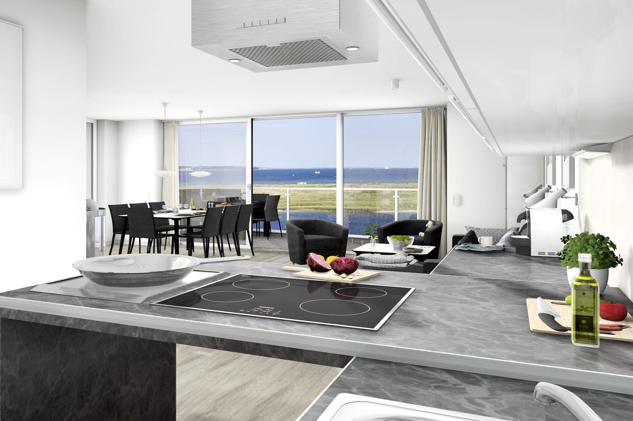 Villa aan water met fantastisch uitzicht op zee - Binnen