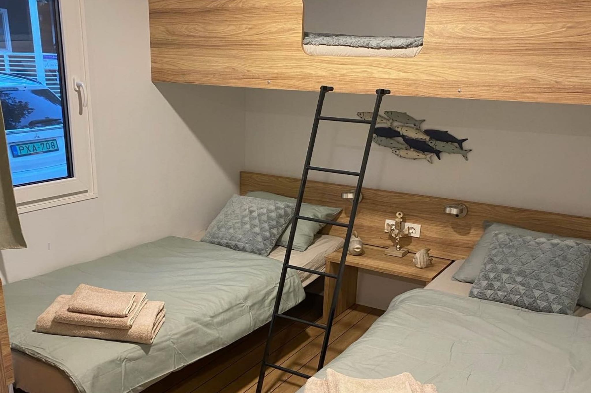 Oliva Mobile Home Camping Park Soline - Two bedroom mobile home with Terrace-Schlafzimmer