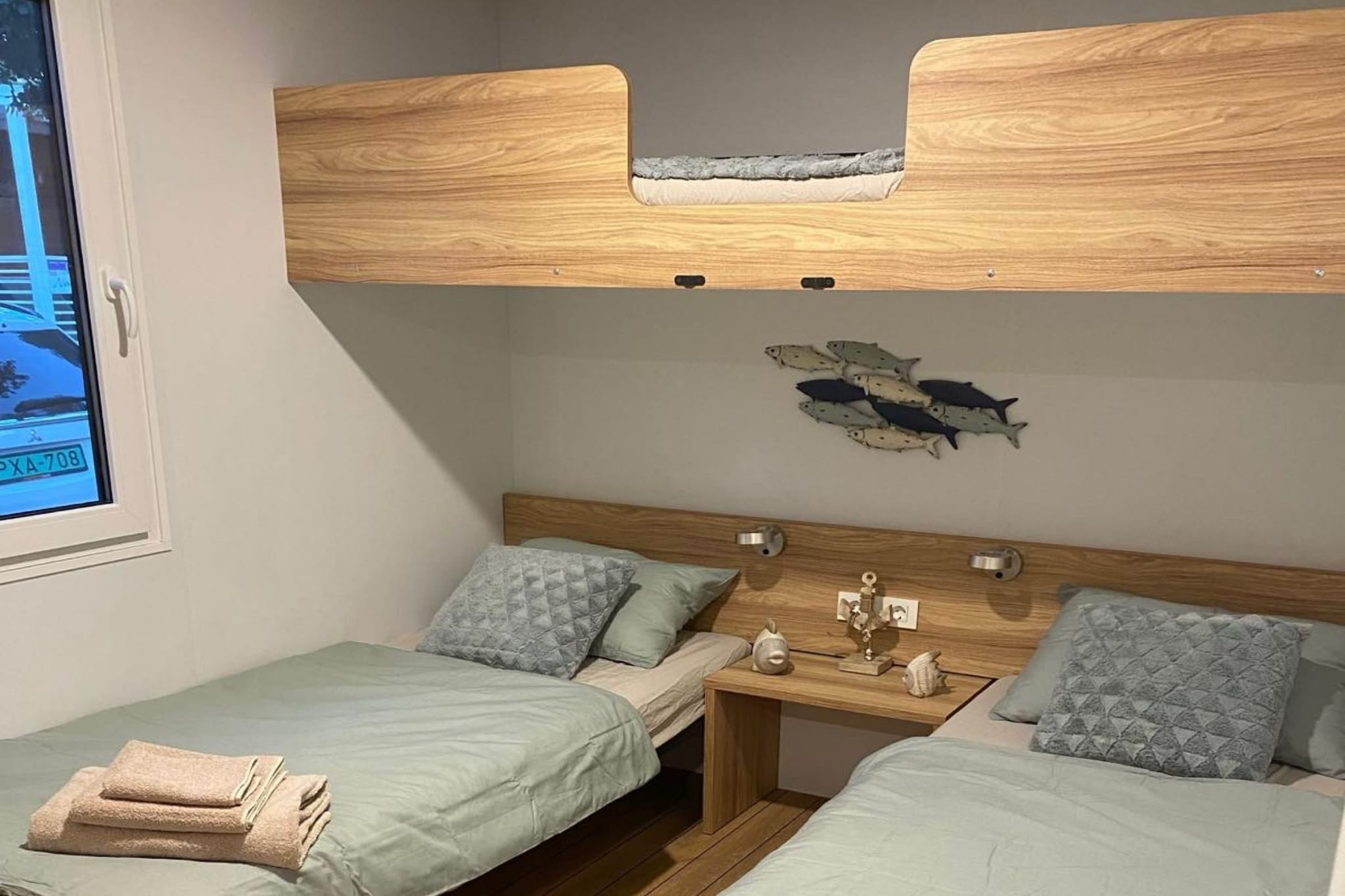 Oliva Mobile Home Camping Park Soline - Two bedroom mobile home with Terrace-Schlafzimmer