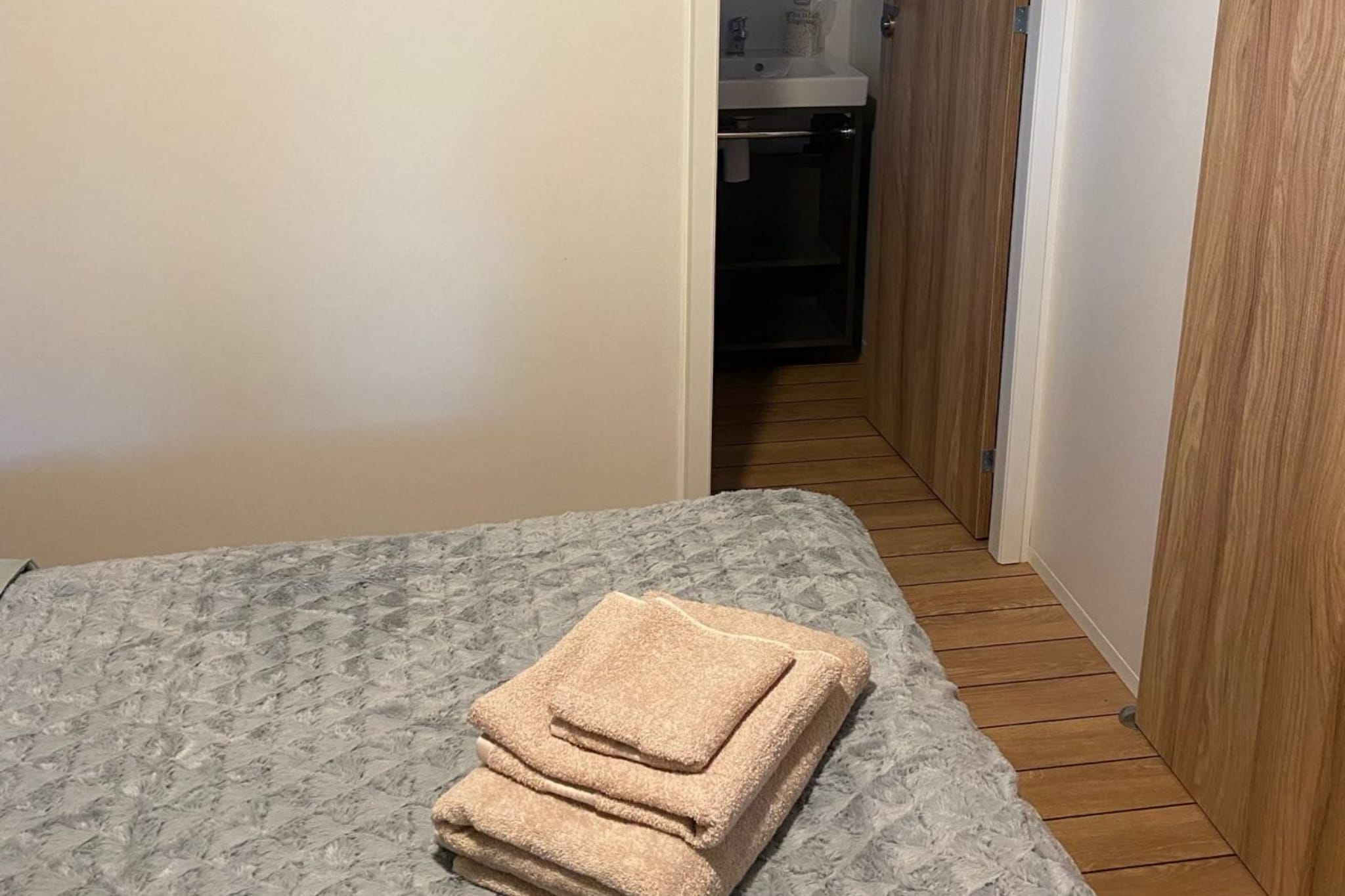 Oliva Mobile Home Camping Park Soline - Two bedroom mobile home with Terrace-Schlafzimmer