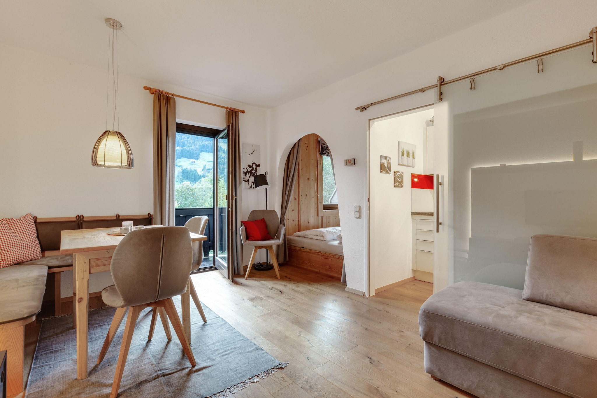 Pretty dwelling in the heart of Jochberg, Austria in a rather charming neighbourhood. With a nice balcony, overlooking tall and icy mountains, a cup of coffee in the late evening can prove to be relieving. With 1 bedroom and an extra bed in the living/bedroom, it is an ideal choice for a couple with 1 baby.

The winter sports village of Jochberg has 185 km of slopes. You can enjoy hiking in the area and you can do your daily shopping at the local SPAR supermarket. Moreover, you can eat out in a restaurant that is located within walking distance from here. The WagstÃ¤tt lift is one "snowball throw" away. The Kitz Skibus close by can take you to Kitzbuhel or Pass Thurn easy. The lift 3S connects Jochberg with Pengelstein.

Parking is available at the apartment, letting you decide on this destination for a road trip. A well-equipped kitchen offers you the chance to try out new dishes and stay healthy. Enjoy watching television with Coromecast HW connected to the free WiFi. The ski room is in the basement. You can keep the garbage in the garbage collection outside the house. 

Innsbruck Airport is 107 km away.




