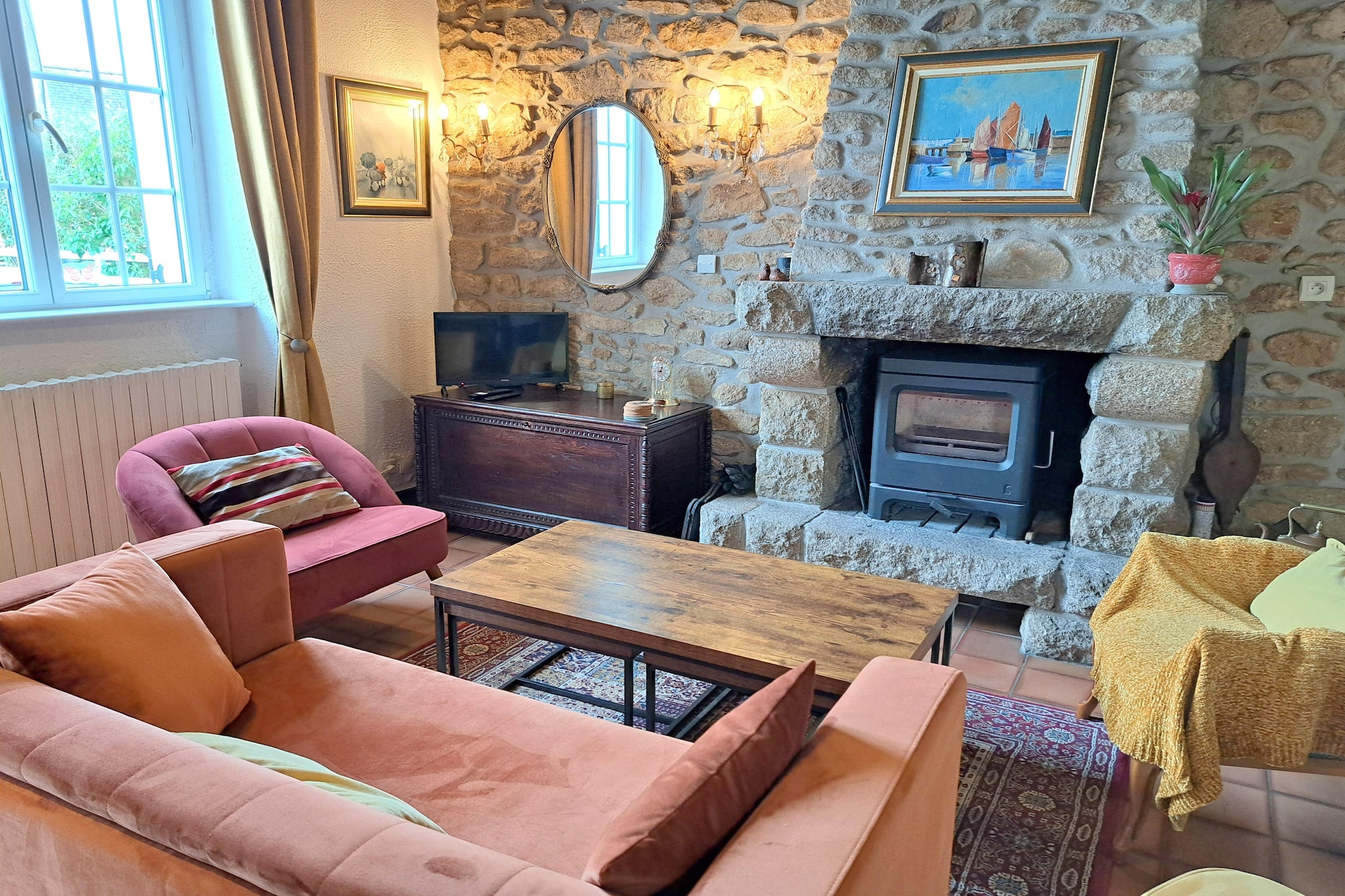 Ferienhaus in unmittelbarer Strandnähe Guisseny-Woonkamer