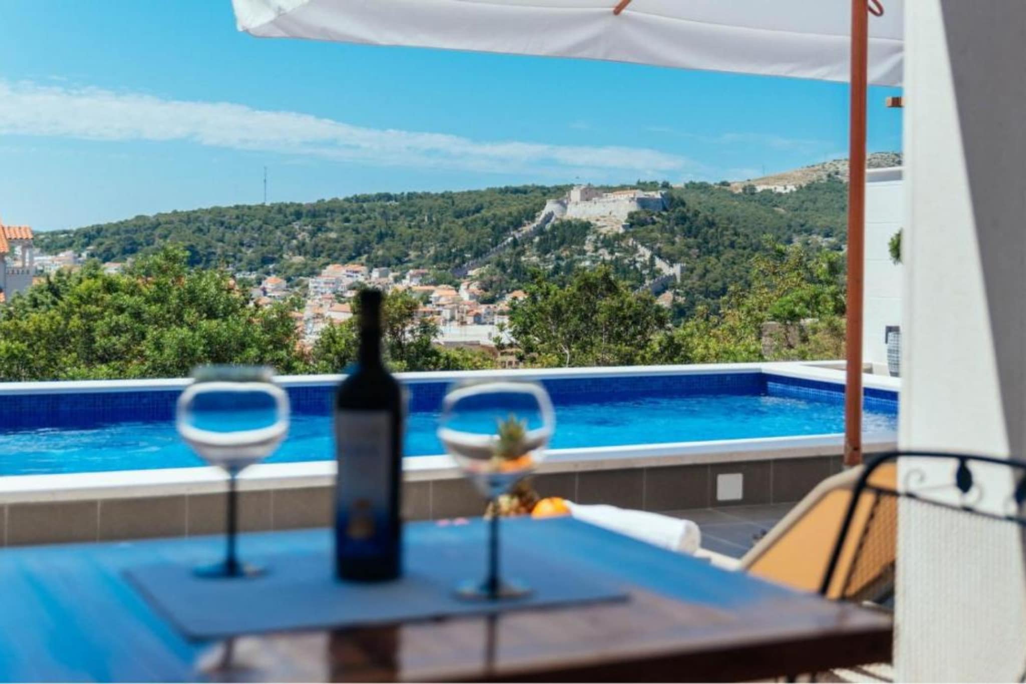 Apartments Trogrlić - Studio with Balcony and Sea View-Piscine