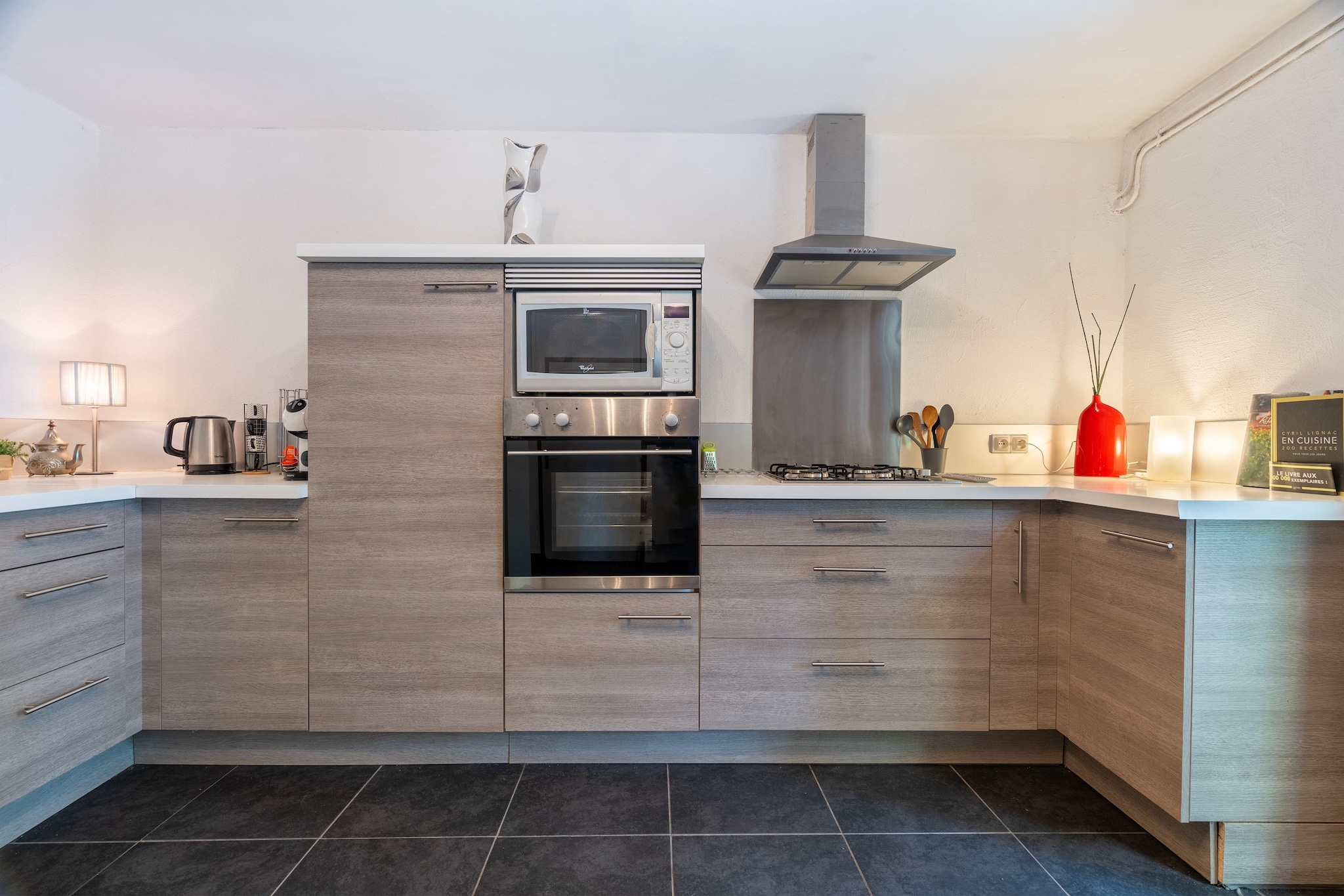 Ground floor: (open kitchen(electric kettle, toaster, cooker, coffee machine, oven, microwave, dishwasher, fridge, freezer, dishes and cutlery), Living/diningroom(TV, seating area), bedroom(double bed), bathroom(shower, washbasin, toilet))\n\nhot tub, garden doors, terrace, terrace(roofed, 30 m2), garden, sun loungers, BBQ, parking, swimming pool(private,  8 x  4 m., opened from May upto and including Oct), plancha grill