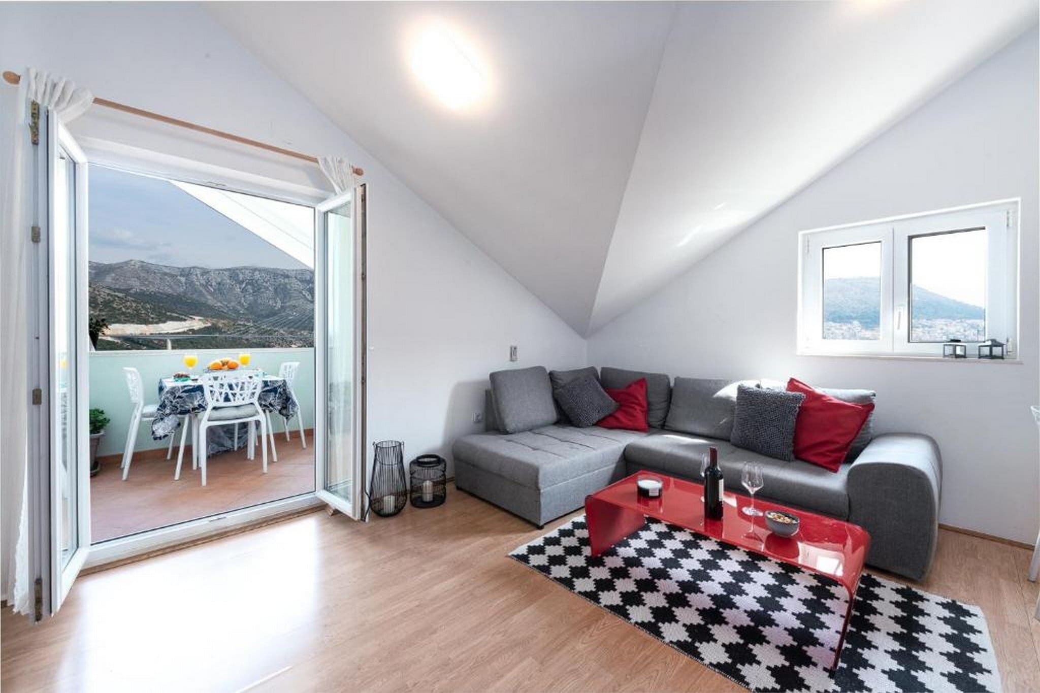 Apartments Meri & Karla - Two Bedroom Apartment with Balcony and Sea View (Karla)-Living room