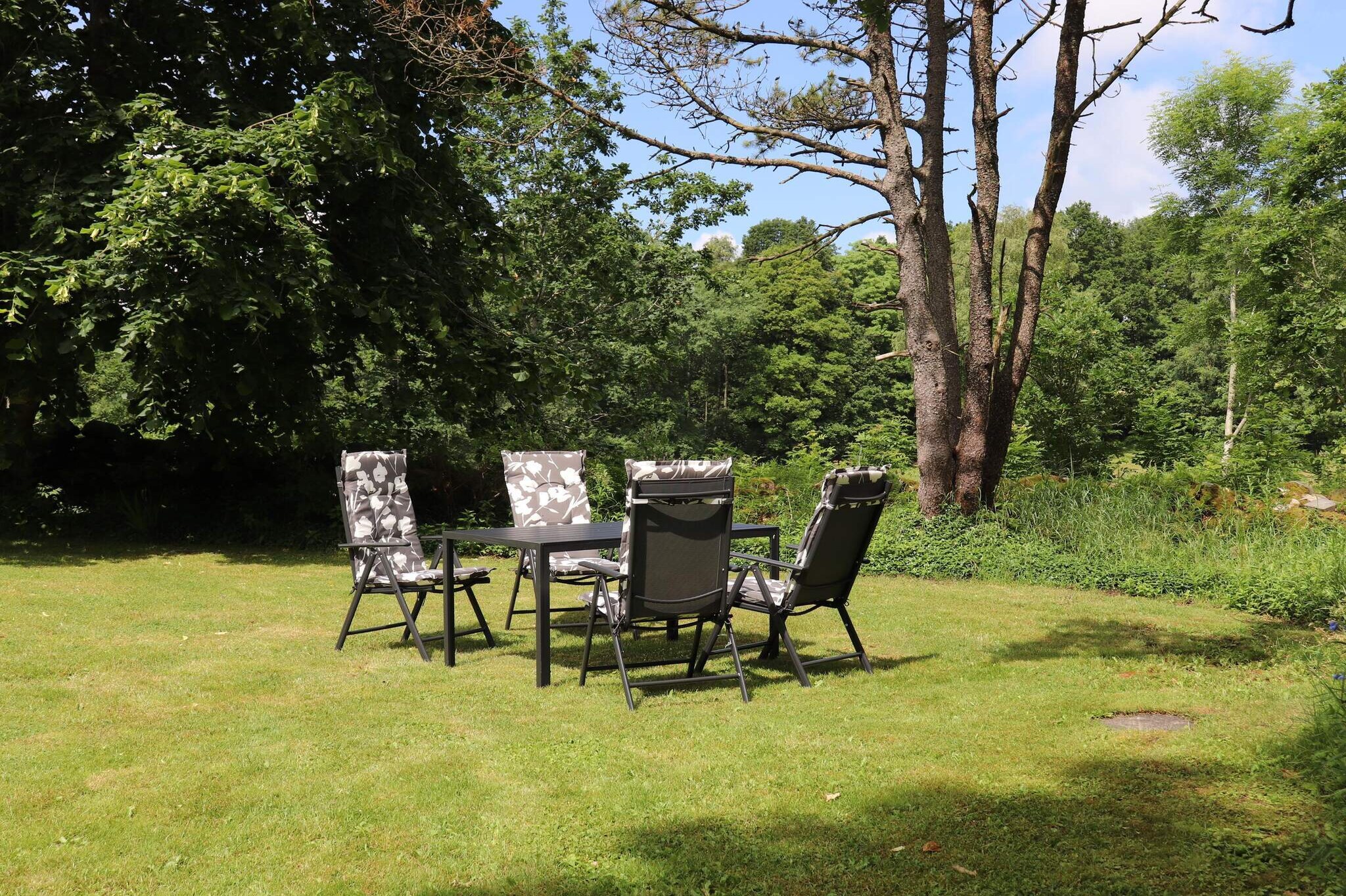 Internet Access DSL, Kitchen(cooker(electric), hood, coffee machine, microwave, fridge-freezer, high chair, water from well), Living/bed room(double folding bed, TV(swedish TV channels)), bedroom(2x bunk bed, cot), bathroom(washbasin, shower, toilet), heating(electric), garden, garden furniture, parking