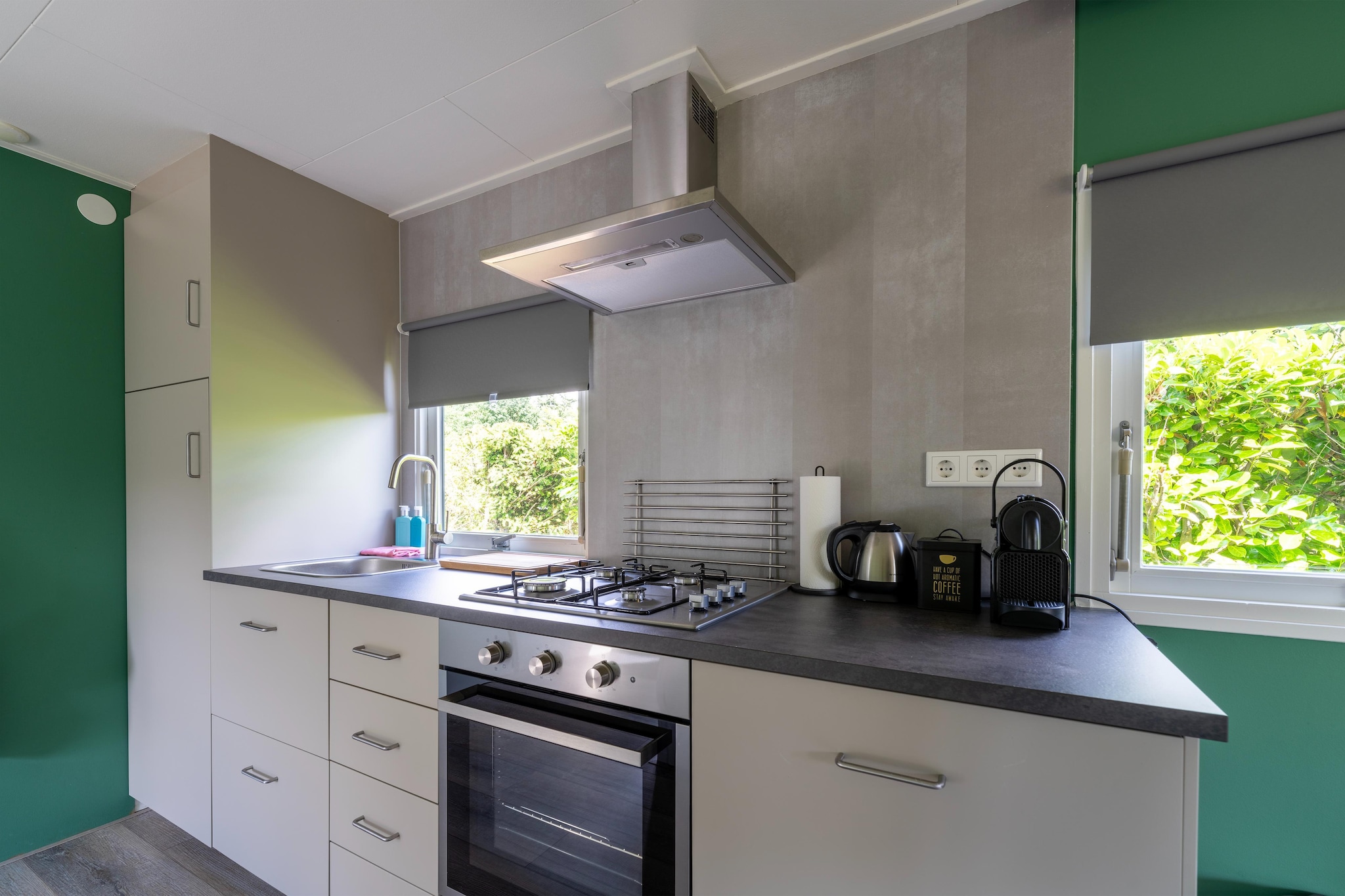 Charming Retreat Amid Nature
Tucked away in the serene countryside of Stegeren, this delightful holiday home offers a peaceful escape surrounded by greenery. With a spacious open kitchen, cozy living area, and private garden terrace, it’s an ideal getaway for families or small groups. Enjoy a relaxing morning coffee in the garden, unwind with a book, or simply let the kids play freely while you soak in the calm. Air conditioning ensures comfort during warm summer days, and privacy is guaranteed in this tranquil setting.
Scenic Adventures Await
Located on the scenic Berghorst estate, this chalet sits in one of North Overijssel’s most picturesque regions. From expansive heathlands to lush forests, nature lovers will find endless trails for walking and cycling. The charming town of Ommen is nearby for shopping and riverside strolls, while cities like Almelo and Zwolle are perfect for a cultural day trip. Whether you’re seeking outdoor exploration or quiet village charm, this location has it all.
Dine & Discover Local Flavors
From rustic cafés to fine dining, the area offers a delicious mix of culinary options. Try local favorites at De Kombuys or enjoy regional specialties at Restaurant Streekeigen. For something unique, Restaurant Wollegras and De Buur’n serve up seasonal delights in cozy, welcoming atmospheres. Just minutes from the chalet, these eateries make every evening out a treat.
A utilities & service fee of EUR 60,00 will be required closer to your checkin date. You will receive a separate communication with the payment link. The utilities & service fee ensures a smooth stay and covers any additional services such as cleaning, service charges, consumption, damages or any additional charges incurred during the stay.