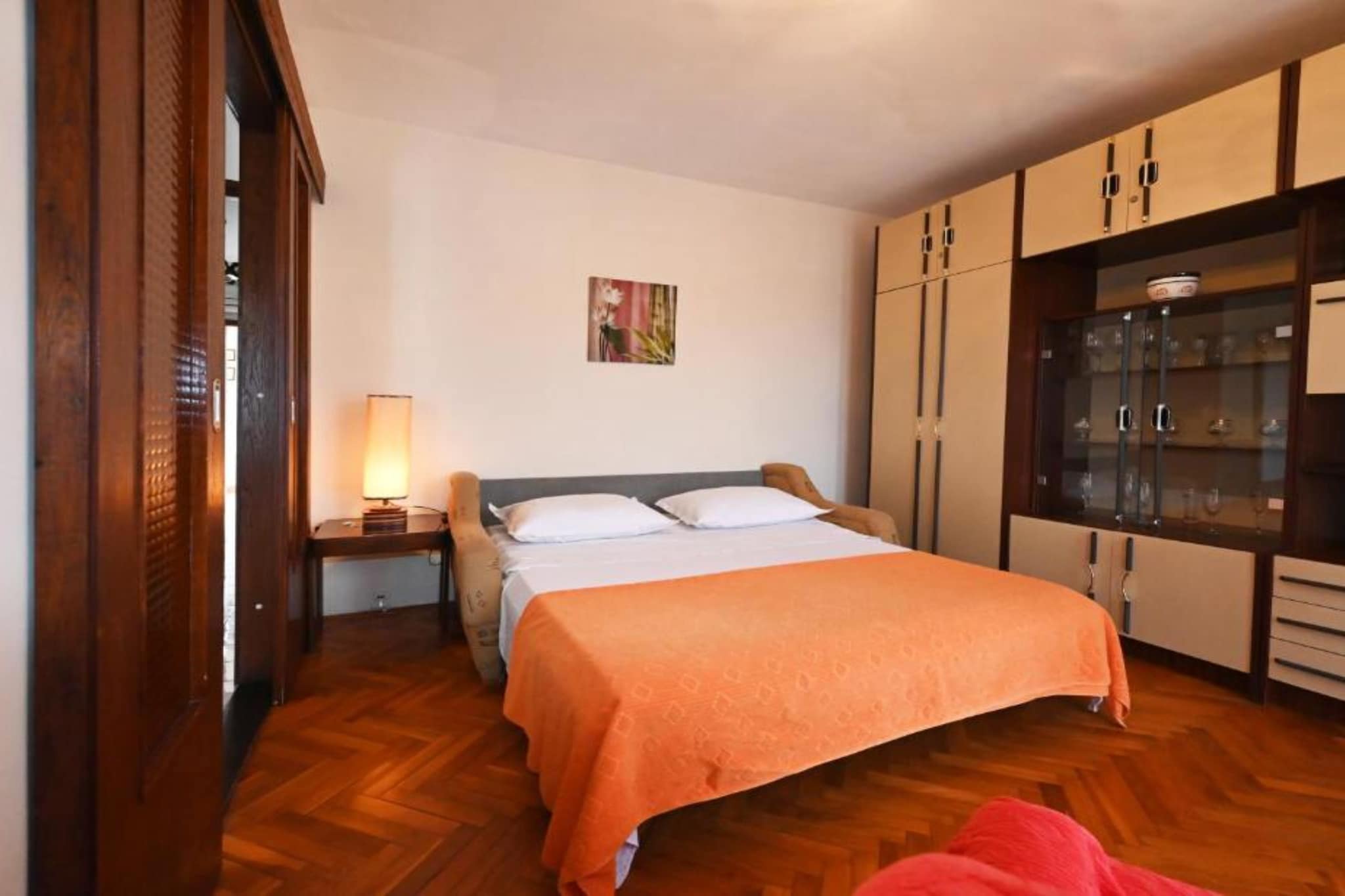 Apartments Mihovilović - 50 m from beach - Two Bedroom Apartment with Balcony and Sea View (A2)-Slaapkamer
