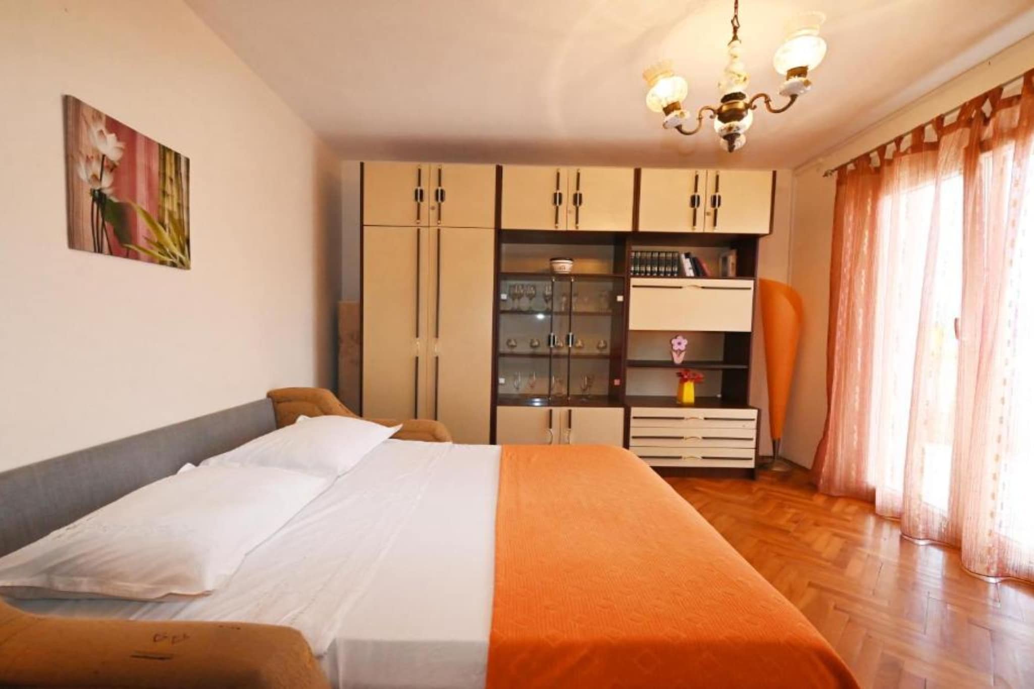 Apartments Mihovilović - 50 m from beach - Two Bedroom Apartment with Balcony and Sea View (A2)-Slaapkamer