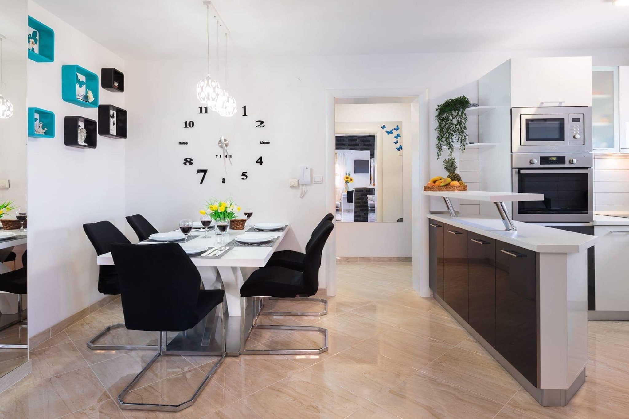Apartment Lana - Premium Two-Bedroom Apartment with Terrace and Sea View (A2)-Esszimmer