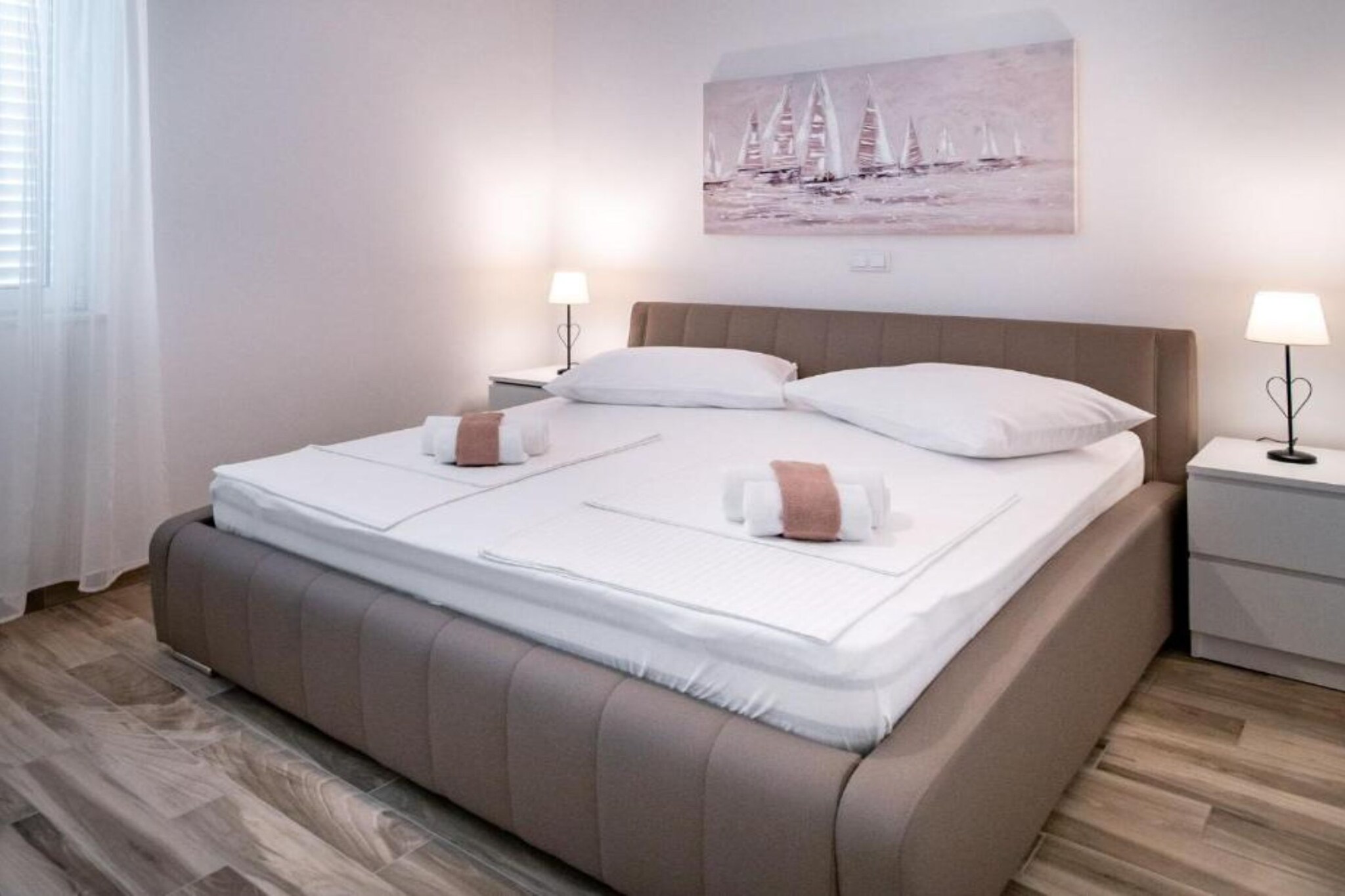 Apartments Villa Oceanus - Sea View Apartment 1 Golden sun-Bedroom