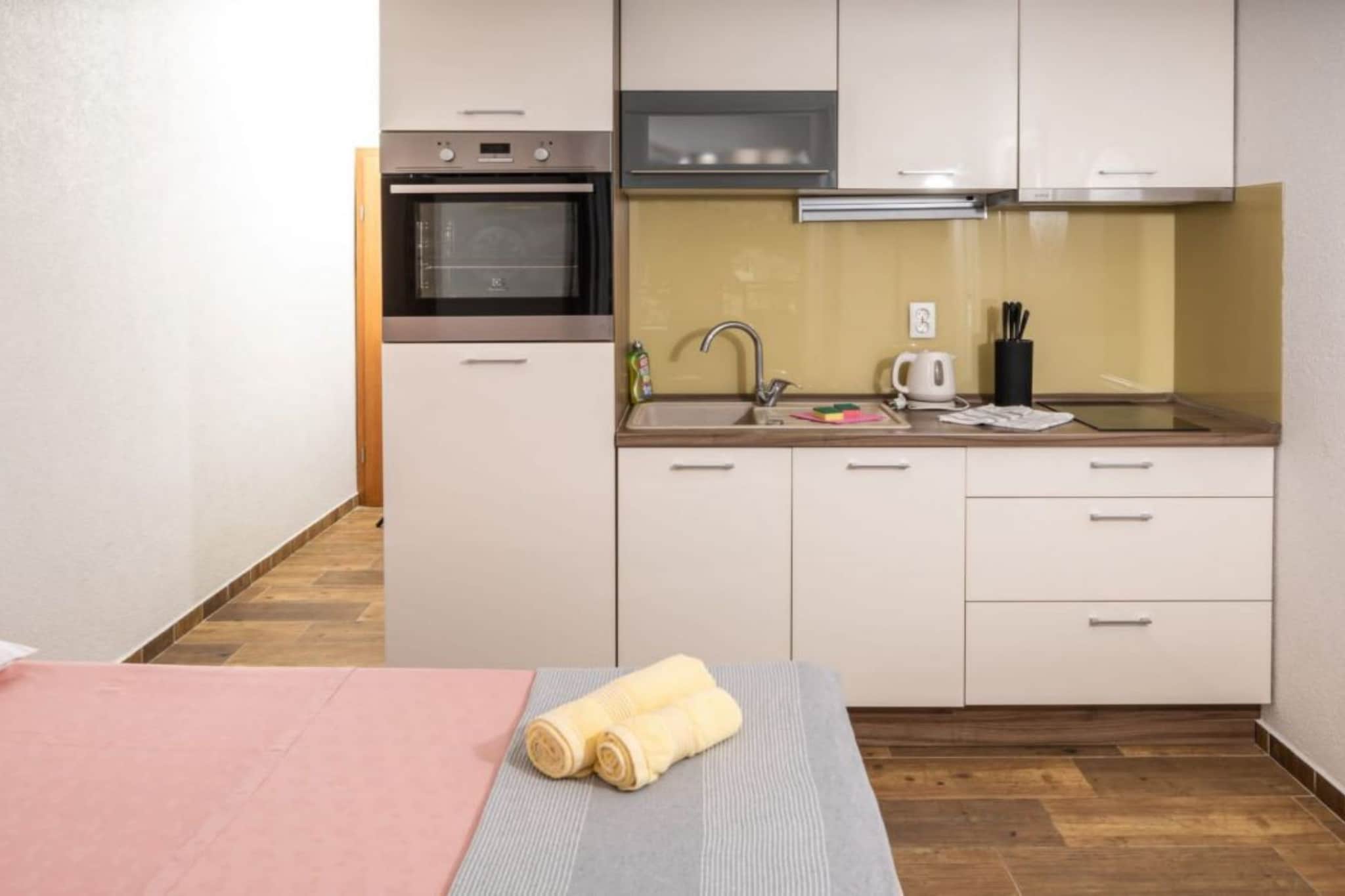 Apartments Šer Zane - One Bedroom Apartment with Terrace and Sea View (5)-Cuisine