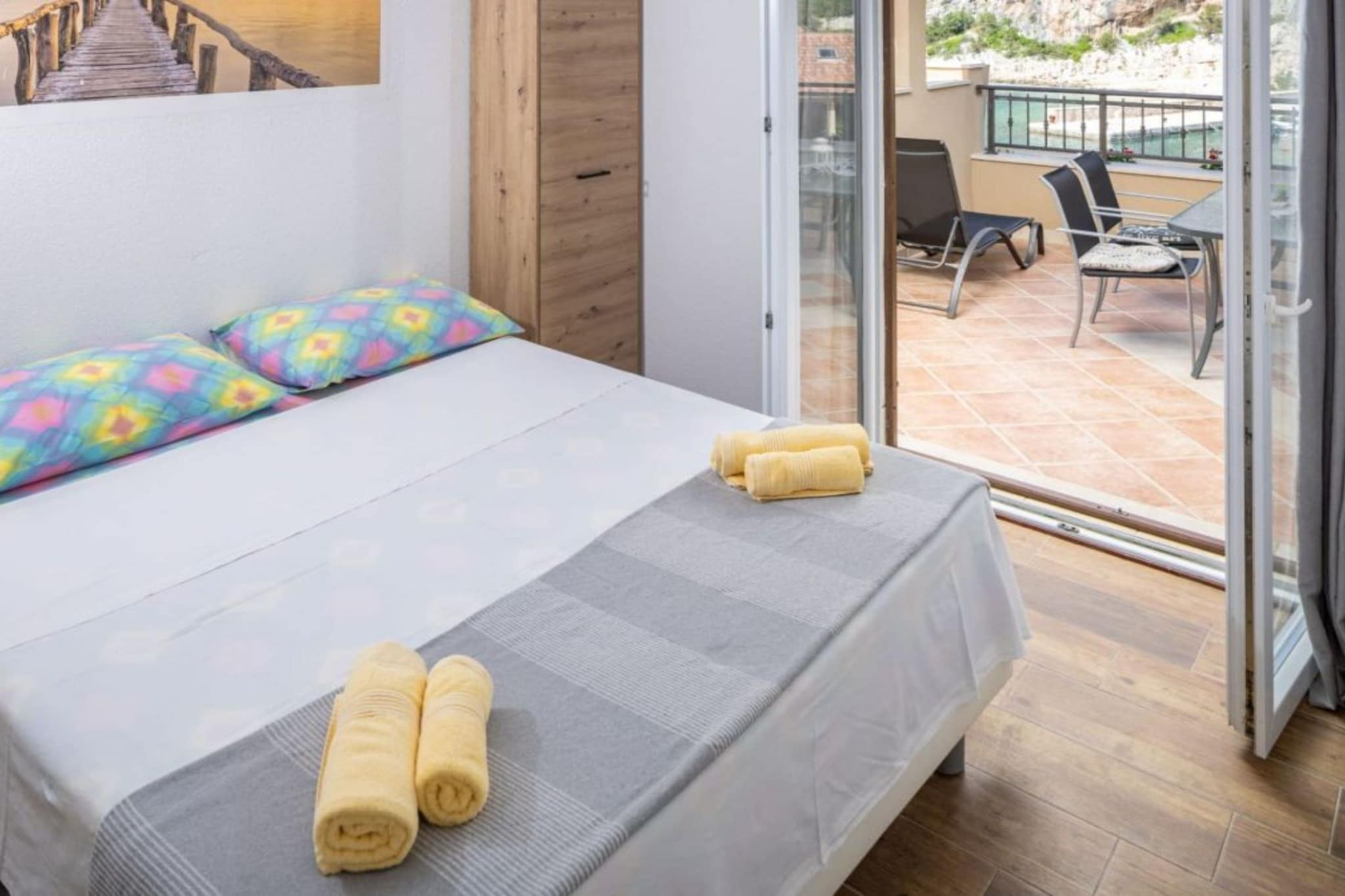 Apartments Šer Zane - One Bedroom Apartment with Terrace and Sea View (6)-Chambre