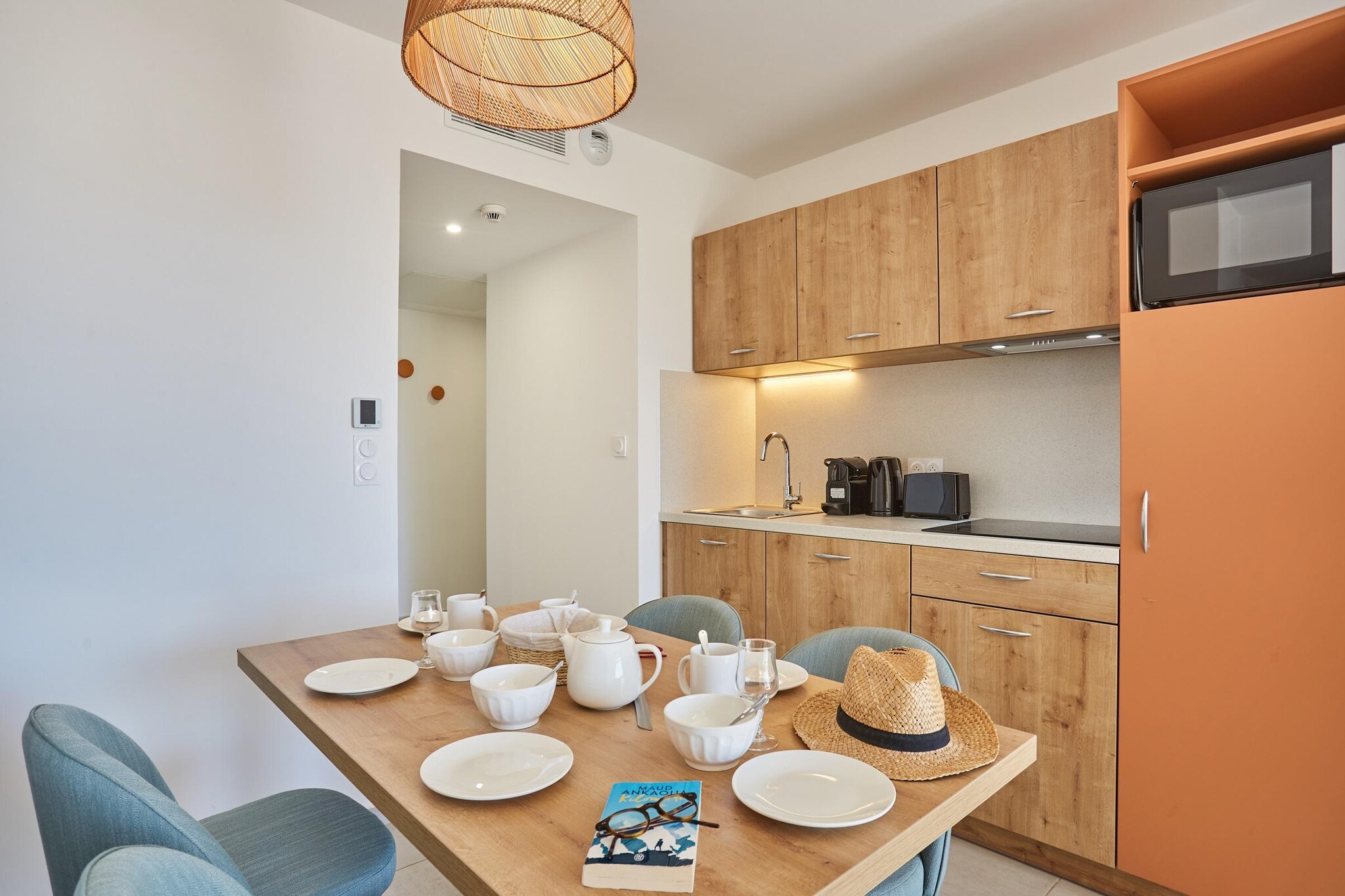 Kitchenette(hob(2 ring stoves), microwave, fridge), Living/bed room(double sofa bed), bathroom(bathtub or shower, toilet)