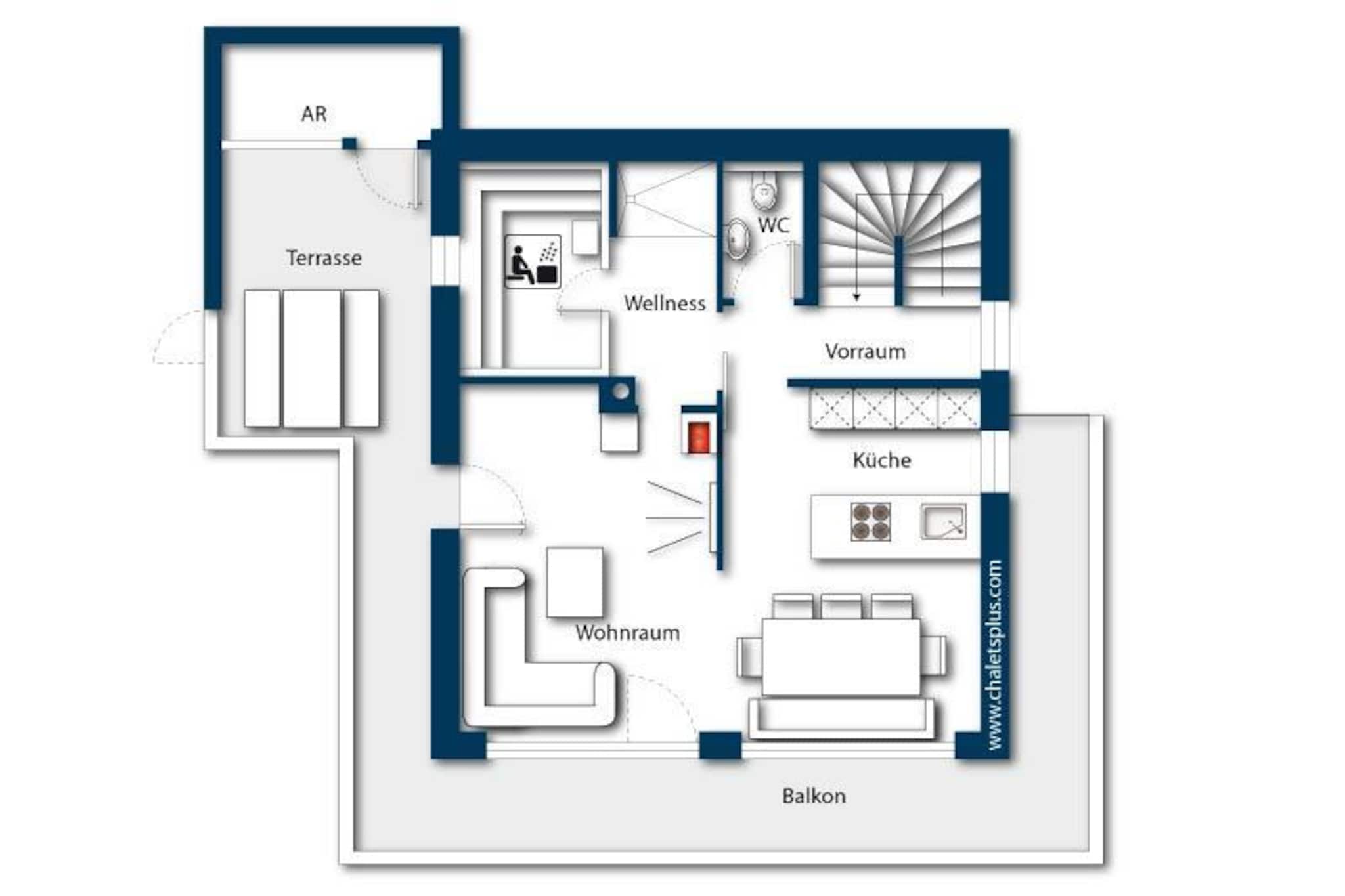 Nationalpark Chalet Grossschober-Grundriss