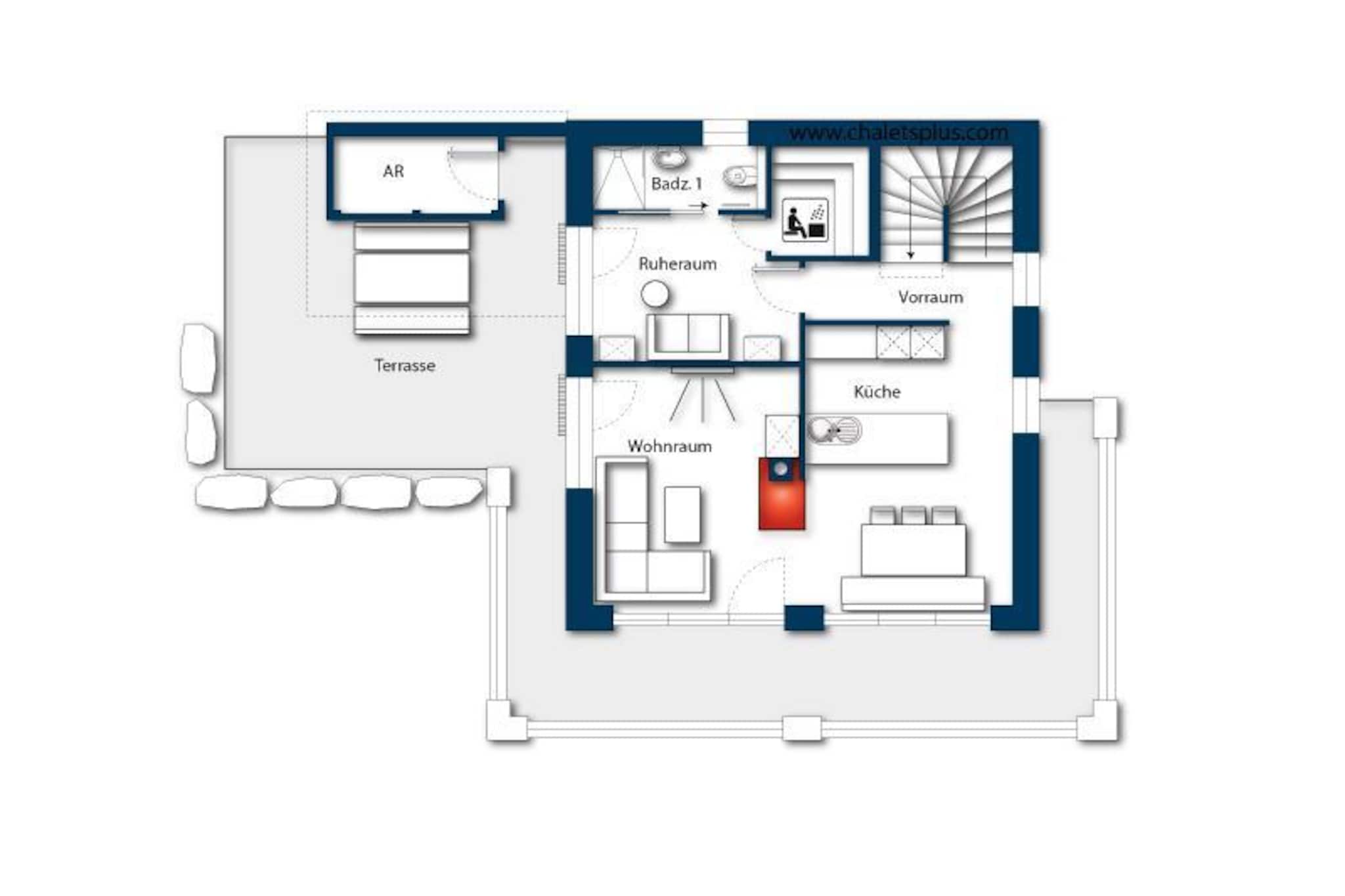 Nationalpark Chalet Rosenspitze-Plattegrond
