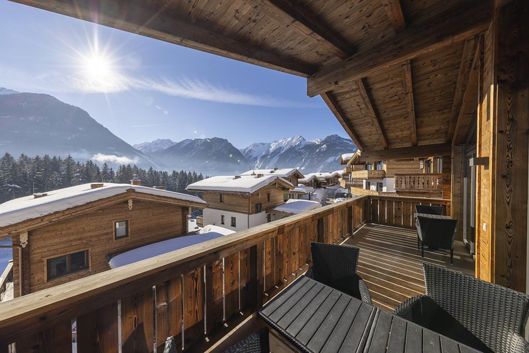 Nationalpark Chalet Löffelspitze-Uitzicht winter