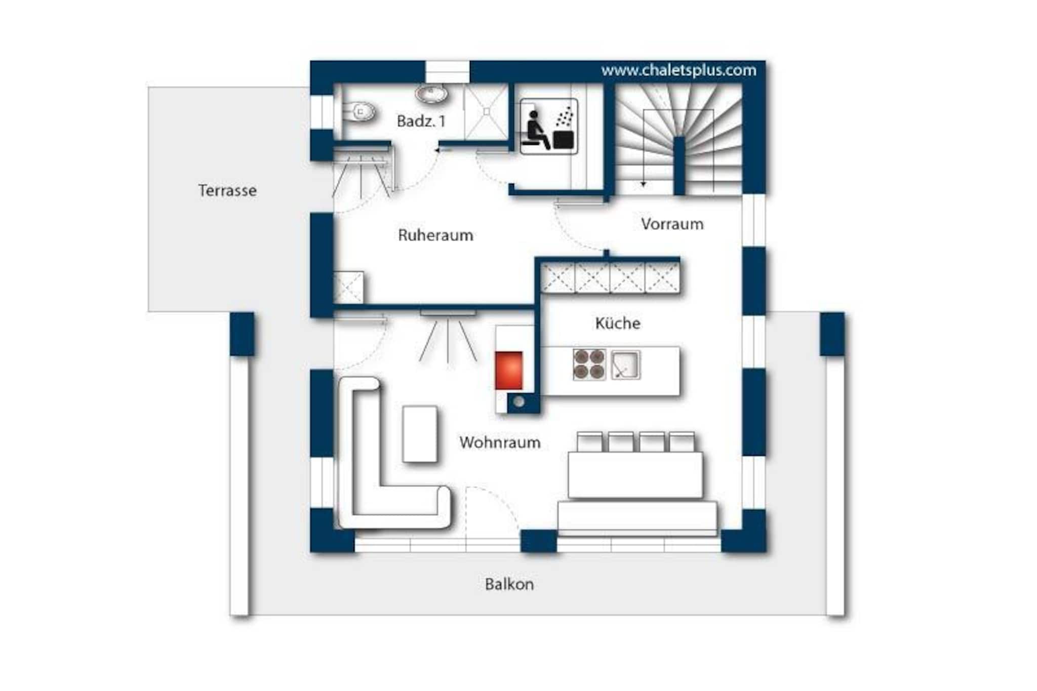 Nationalpark Chalet Kreuzspitze-Plattegrond
