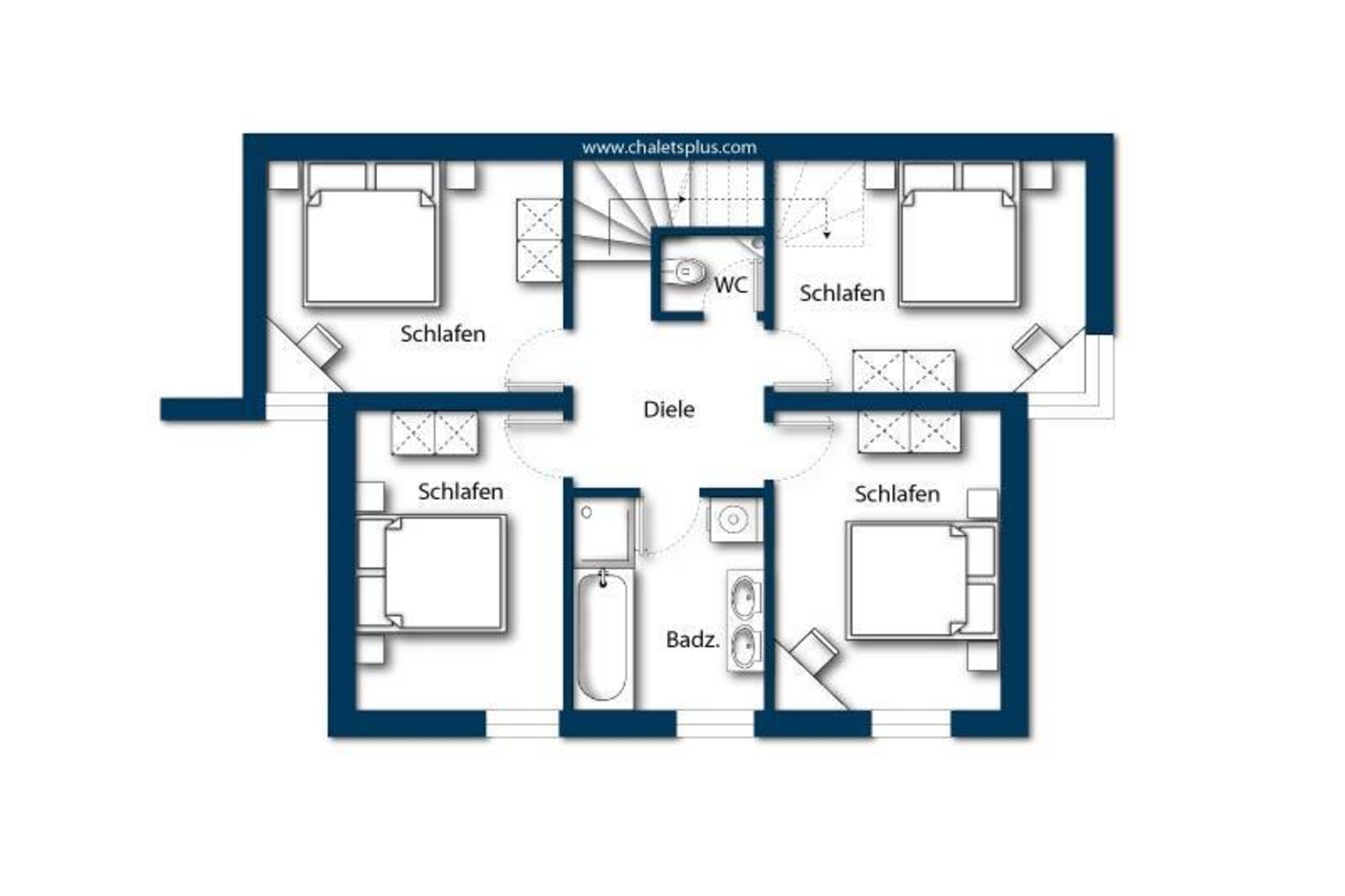 Ground floor: (Living room(TV(cable), fireplace, radio, CD player), open kitchen(oven, microwave, dishwasher), toilet(shower, washbasin))\n\nOn the 1st floor: (bedroom(double bed), bedroom(double bed), bedroom(double bed), bedroom(double bed), bathroom(bath tub, shower, washbasin, toilet))\n\nOn the 2nd floor: (bedroom(double bed), bedroom(double bed), bedroom(bunk bed))\n\nbalcony, heating(central), terrace, parking, swimming pool(shared with other guests)