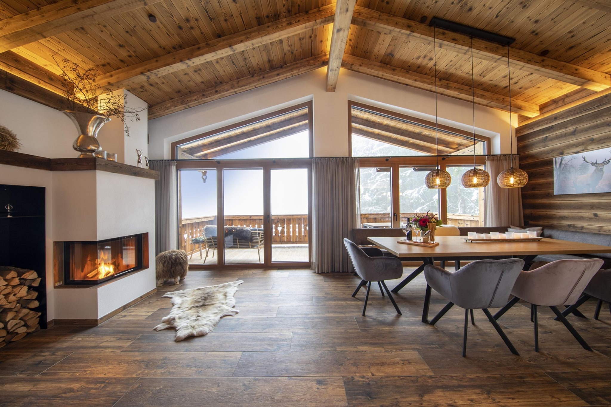 Nationalpark Chalet Schneespitze-Woonkamer