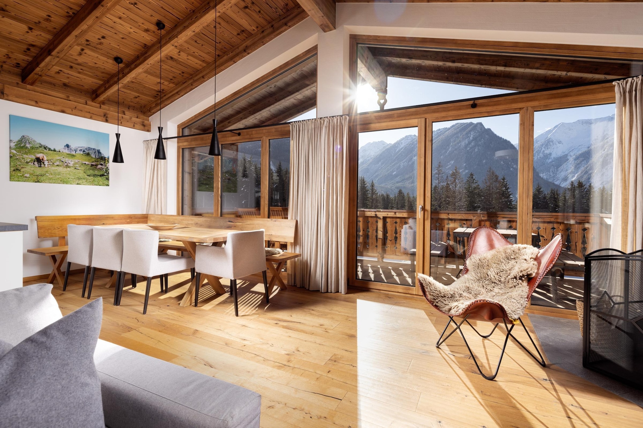 Nationalpark Chalet Blindis-Eetkamer