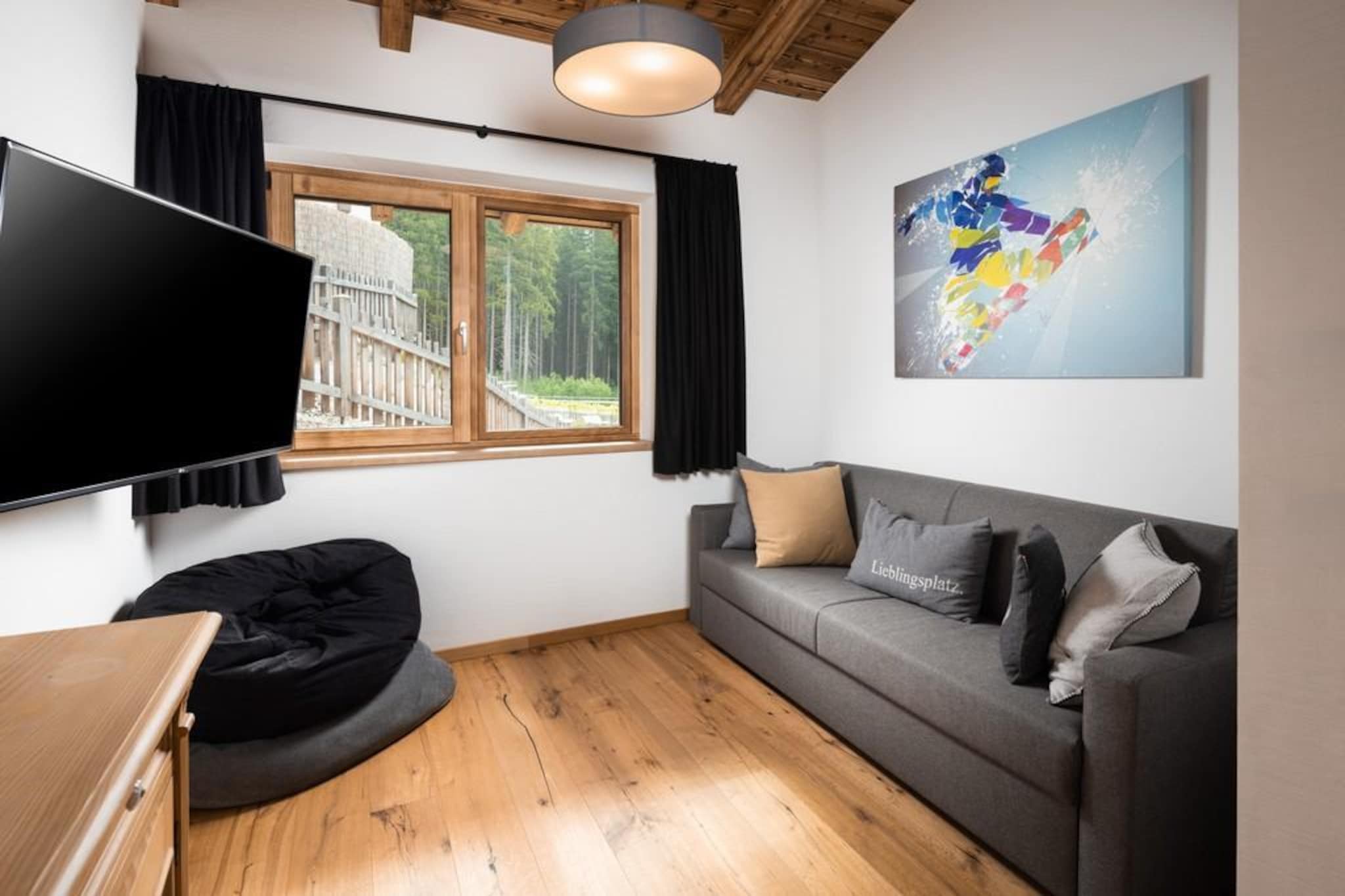 Nationalpark Chalet Blindis-Woonkamer