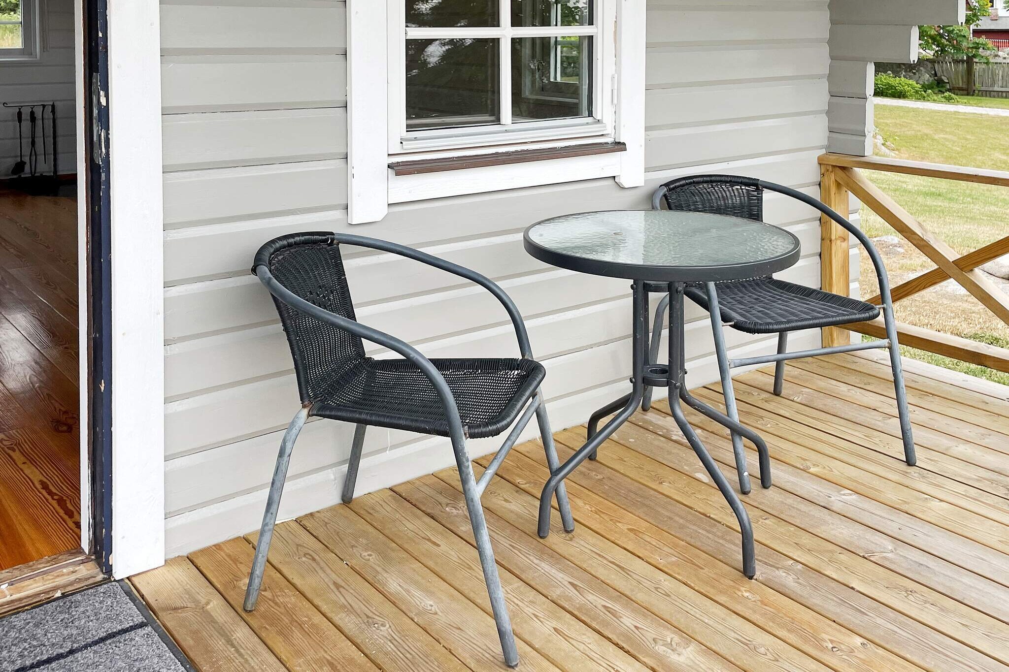 Annex: (tumble dryer, washing machine)\n\nLiving room(2x single bed, cooker(2 ring stoves), coffee machine, oven, fridge), bathroom(washbasin, shower, toilet), heating(electric), air to water heatpump