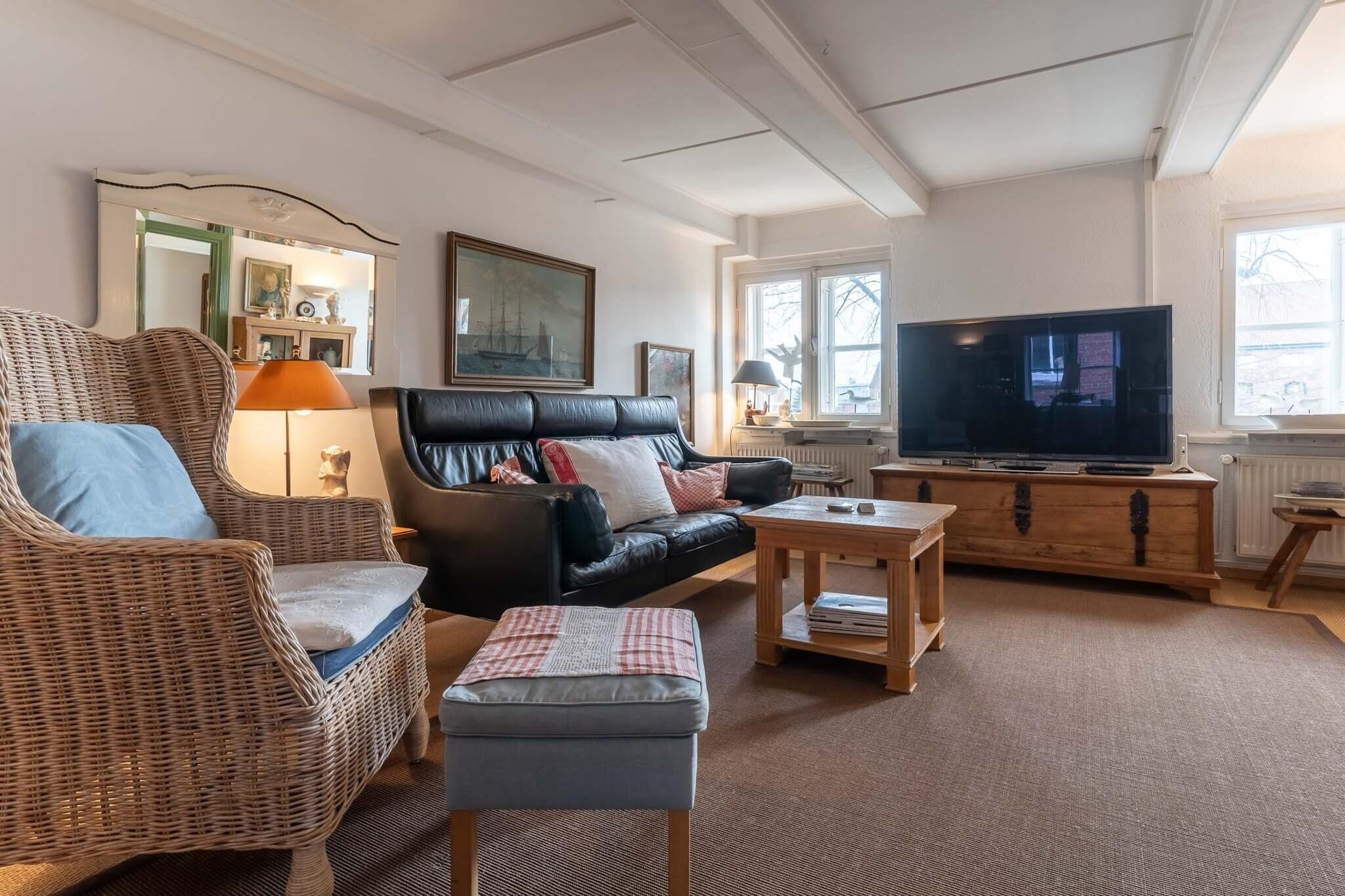 Ferienwohnung HafenPeerle-Woonkamer