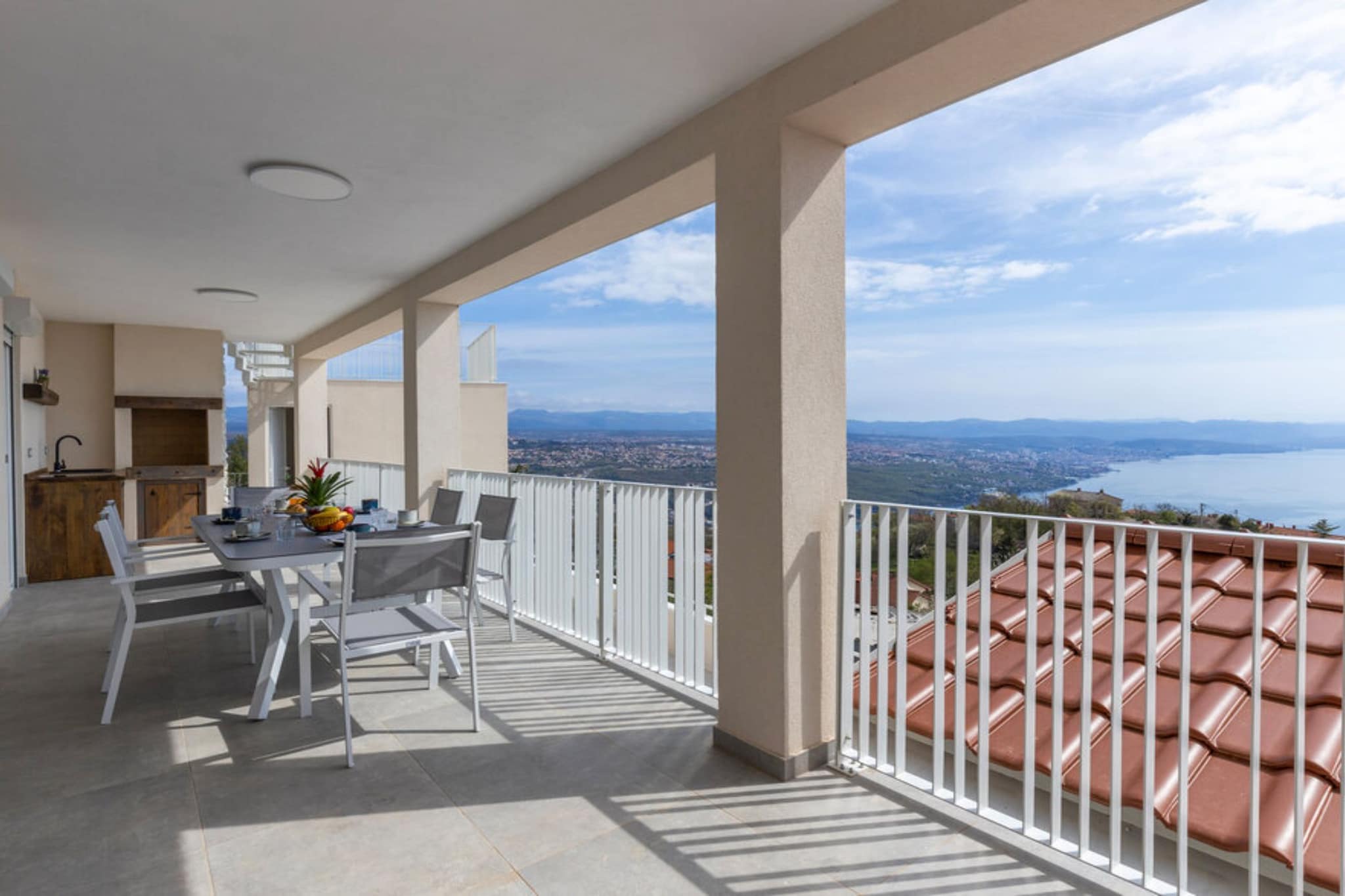 Apartments Bregha - Three Bedroom Apartment with Sea View-Terrace balcony