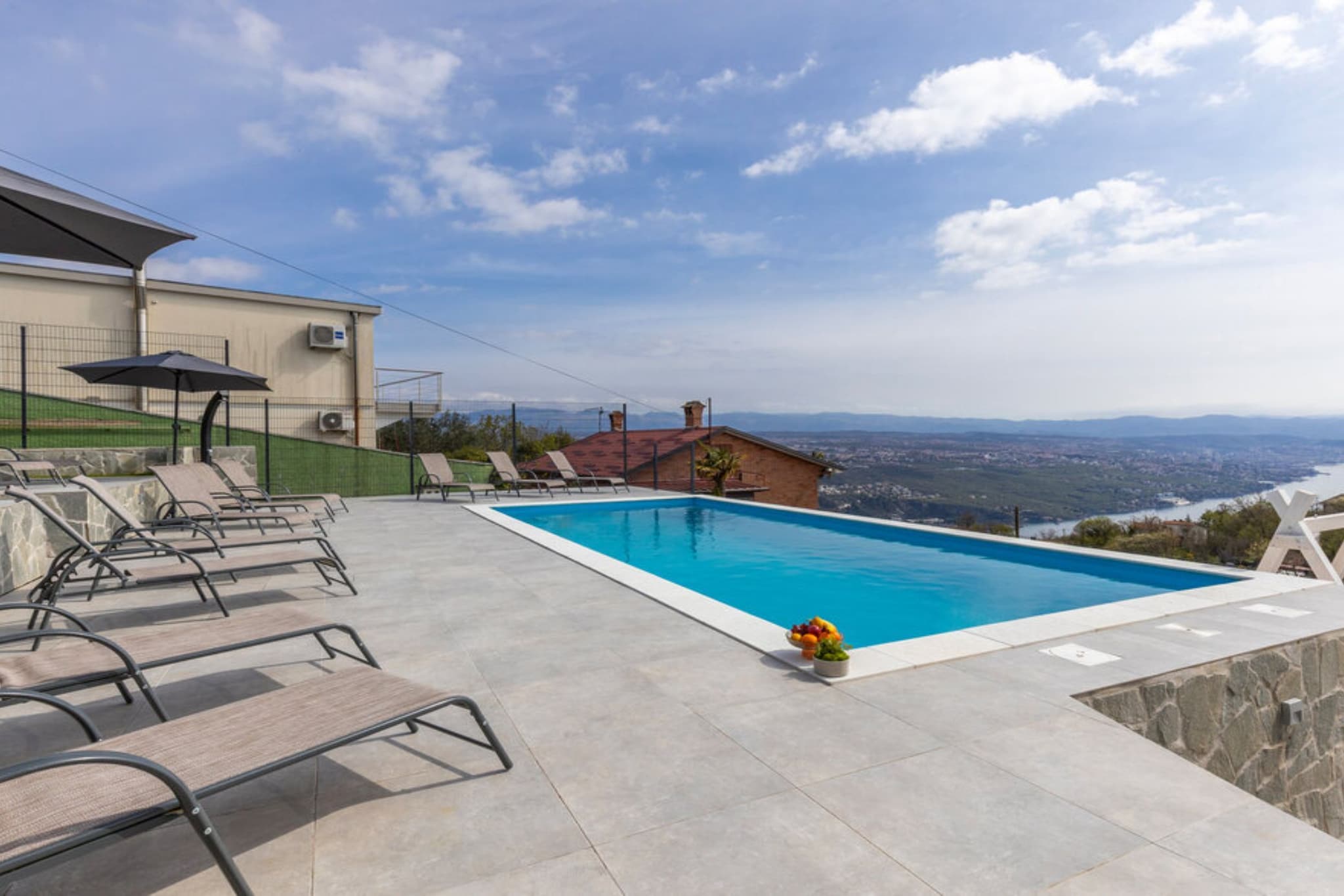 Apartments Bregha - Three Bedroom Apartment with Sea View-Pool