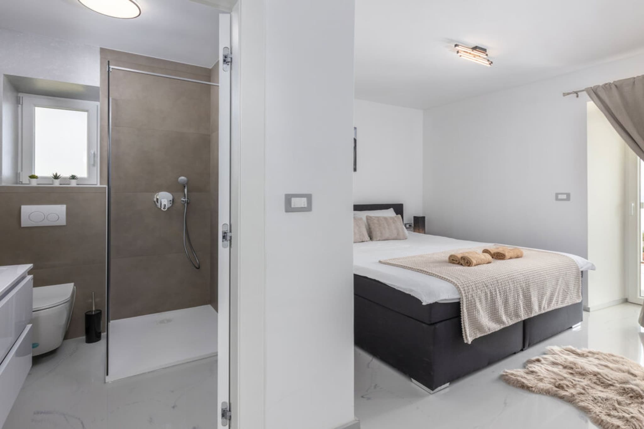 Apartments Bregha - Three Bedroom Apartment with Sea View-Bedroom