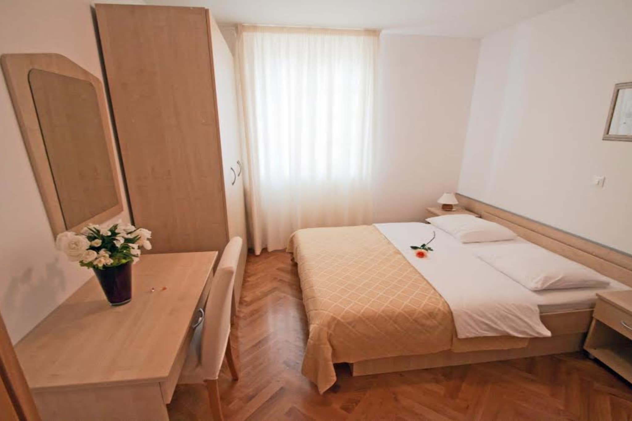 Beachfront Apartments Tamarix - One Bedroom Apartment with Partial Sea View-Bedroom