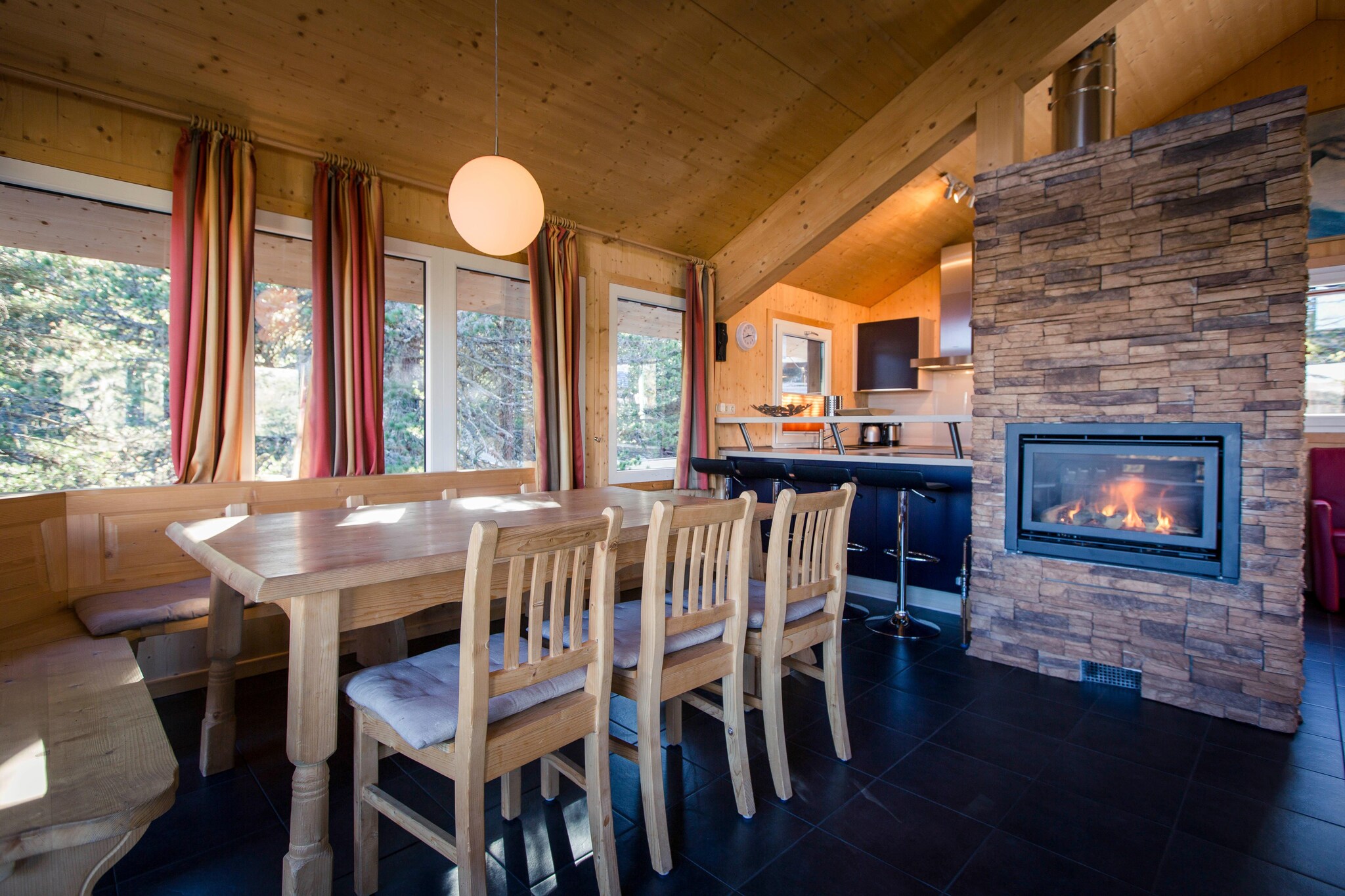 Welcome to your alpine retreat in this charming 120 mÂ² solid wood chalet, designed to comfortably accommodate up to 10 guests. Nestled in a tranquil pine forest at 1,800 meters above sea level, this inviting chalet offers a perfect blend of rustic elegance and modern convenience. Step out onto the balcony to enjoy the breathtaking views of the surrounding natural beauty. After a day of adventure, relax and rejuvenate in the infrared sauna or indulge in a soothing soak in the whirlpool bathtubâ€”both perfect for a cozy end to your day. 

The chaletâ€™s prime location is ideal for skiing, cycling, and hiking, with the ski resort close by and the center and lake also nearby. 

 The chalet features four well-appointed bedrooms: two with double beds, one with a double bed and bunk bed, and one with two single beds. With three contemporary bathrooms, each equipped with a shower, thereâ€™s ample space for everyone to refresh and unwind.  The open kitchen is fully equipped to meet all your culinary needs, including cutlery, cookware, a ceramic hob, oven, dishwasher, and a fridge with a freezer compartment. Additional amenities such as a toaster, kettle, and coffee machine are also provided. For your convenience, a small starter set with dishwasher tabs, dishwashing liquid (sample), a sponge, garbage bags, cleaning supplies, and a tea towel will be available upon your arrival. Stay connected with free Wi-Fi and enjoy your favorite shows on satellite TV. 

 With the Butler Card or Butler Programme included, youâ€™ll receive personalized service to enhance your stay. Discover the perfect alpine escape in this delightful chalet, where every detail is designed to ensure a comfortable and memorable mountain getaway.