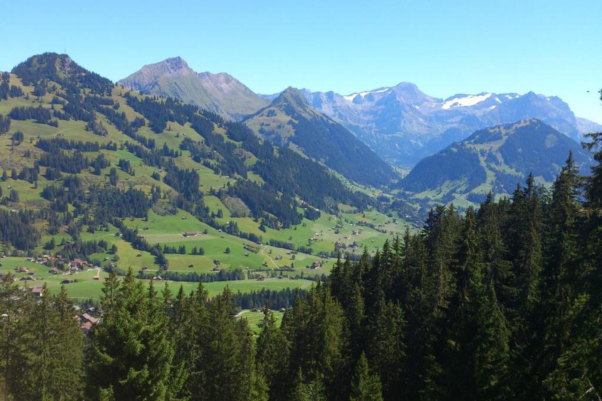 Gstaad Luxurious flat with terrace & stunning views-Tuinen zomer