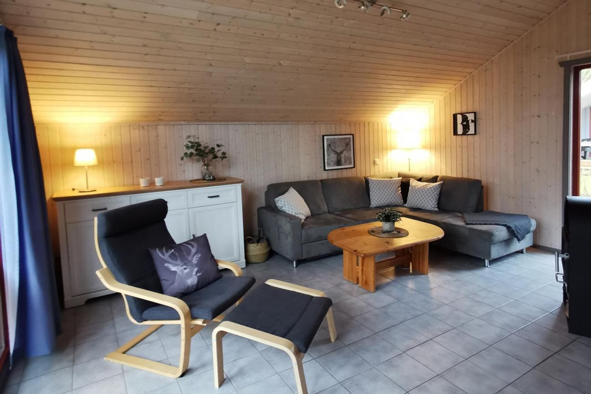FH Wildgans Comfort mit Sauna & Kaminofen 81 qm 117-Woonkamer