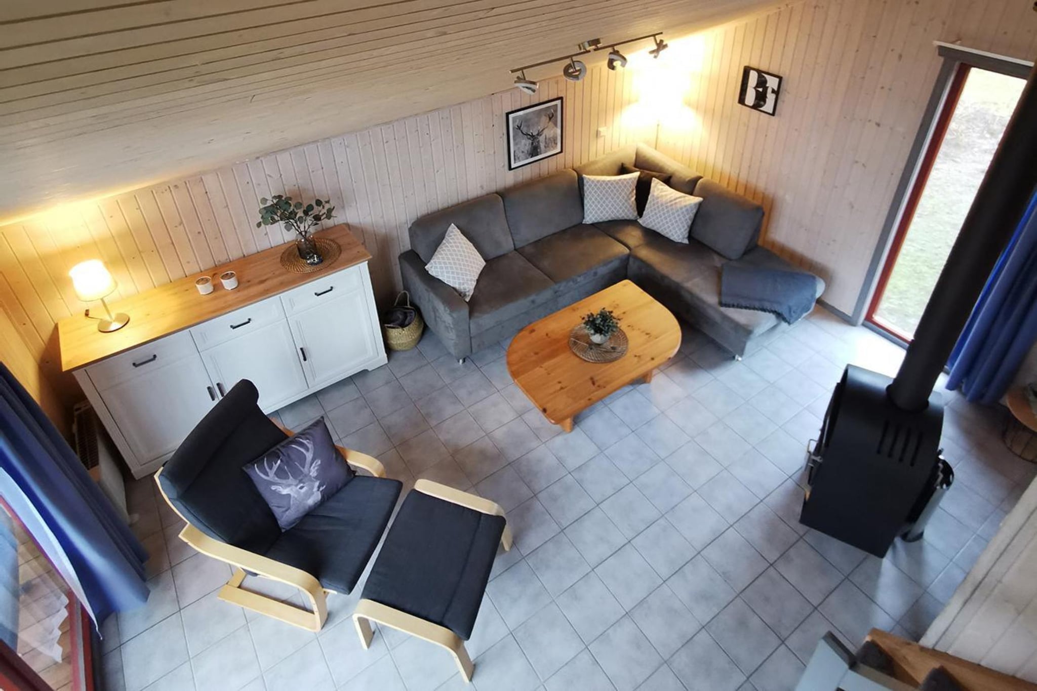 FH Wildgans Comfort mit Sauna & Kaminofen 81 qm 117-Woonkamer