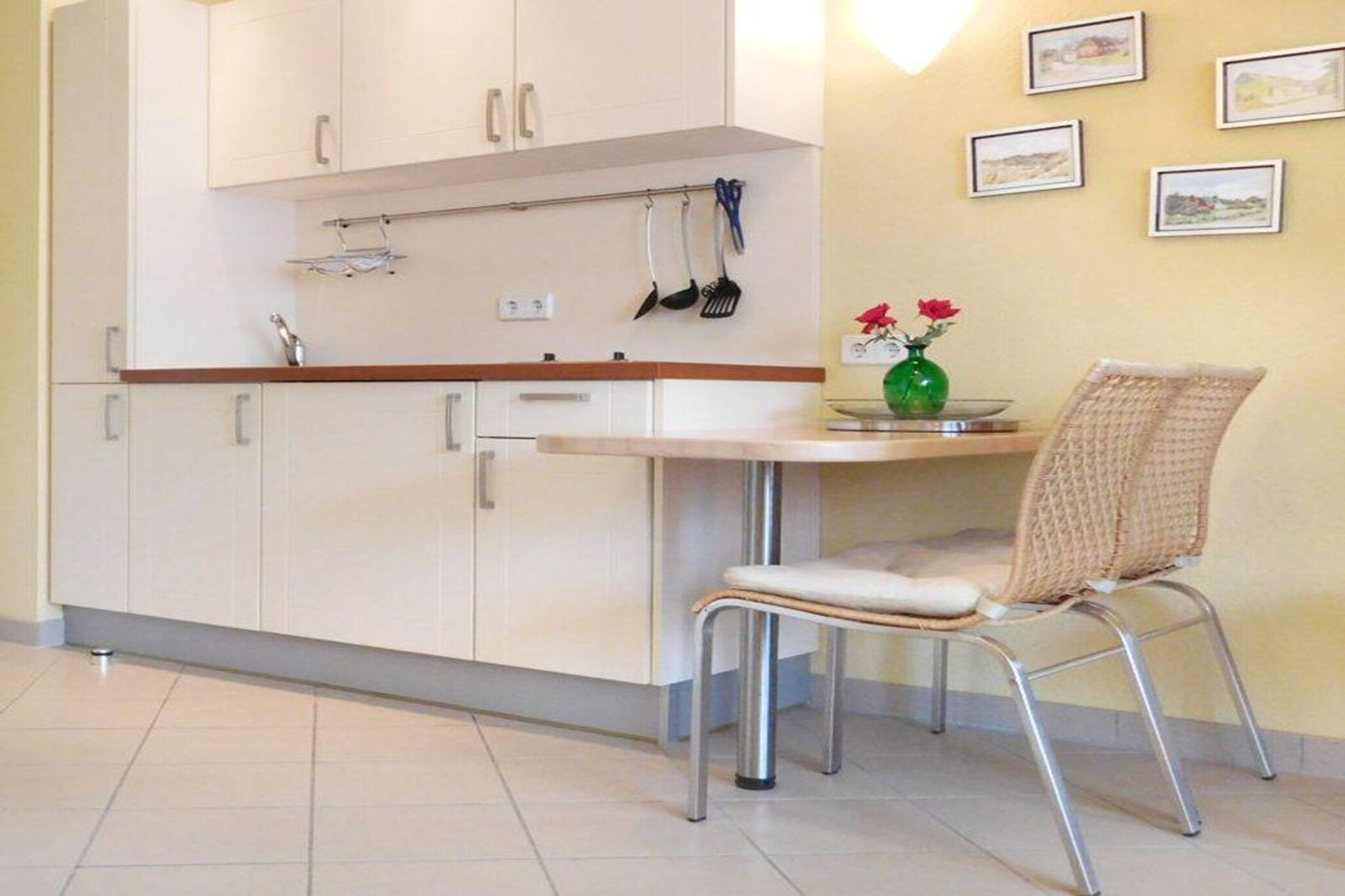 mezzanine: (open kitchen(dining table, hob, electric kettle, toaster, coffee machine, fridge), Living/diningroom(TV, dining table, seating area), bathroom(shower, washbasin, toilet, hairdryer), mezzanine(double bed))\n\ntumble dryer(shared with other guests, paid), washing machine(shared with other guests, paid), balcony, heating(electric), garden furniture, parking, swimming pool(shared with other guests), high chair, baby crib(paid)