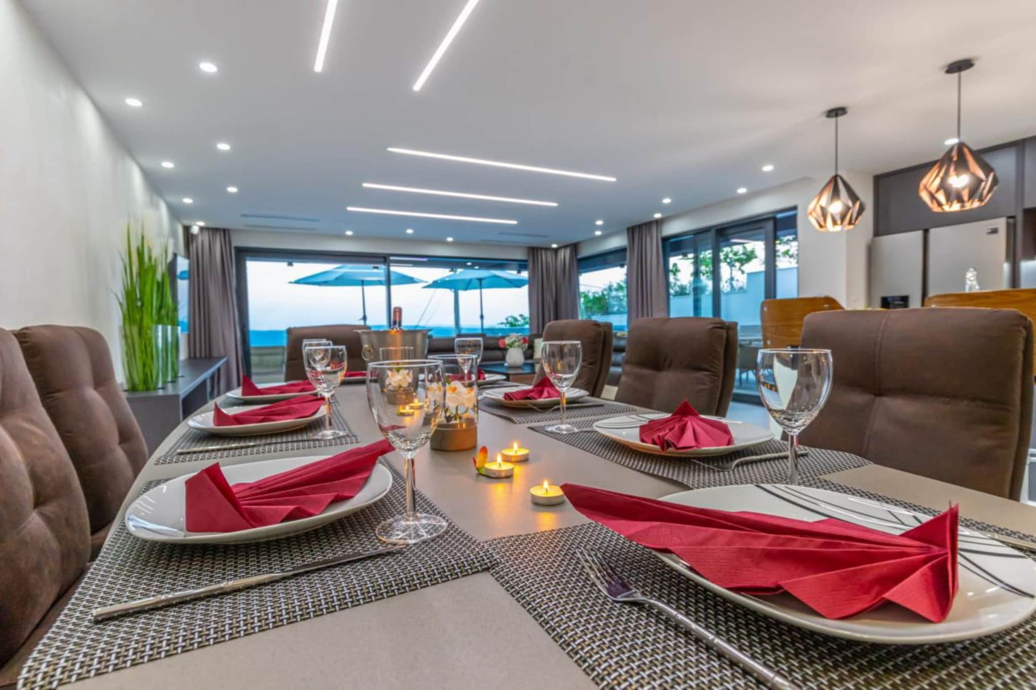 Lorena Stylish Sea View Villa - Four Bedroom Villa with Private Pool-Living room