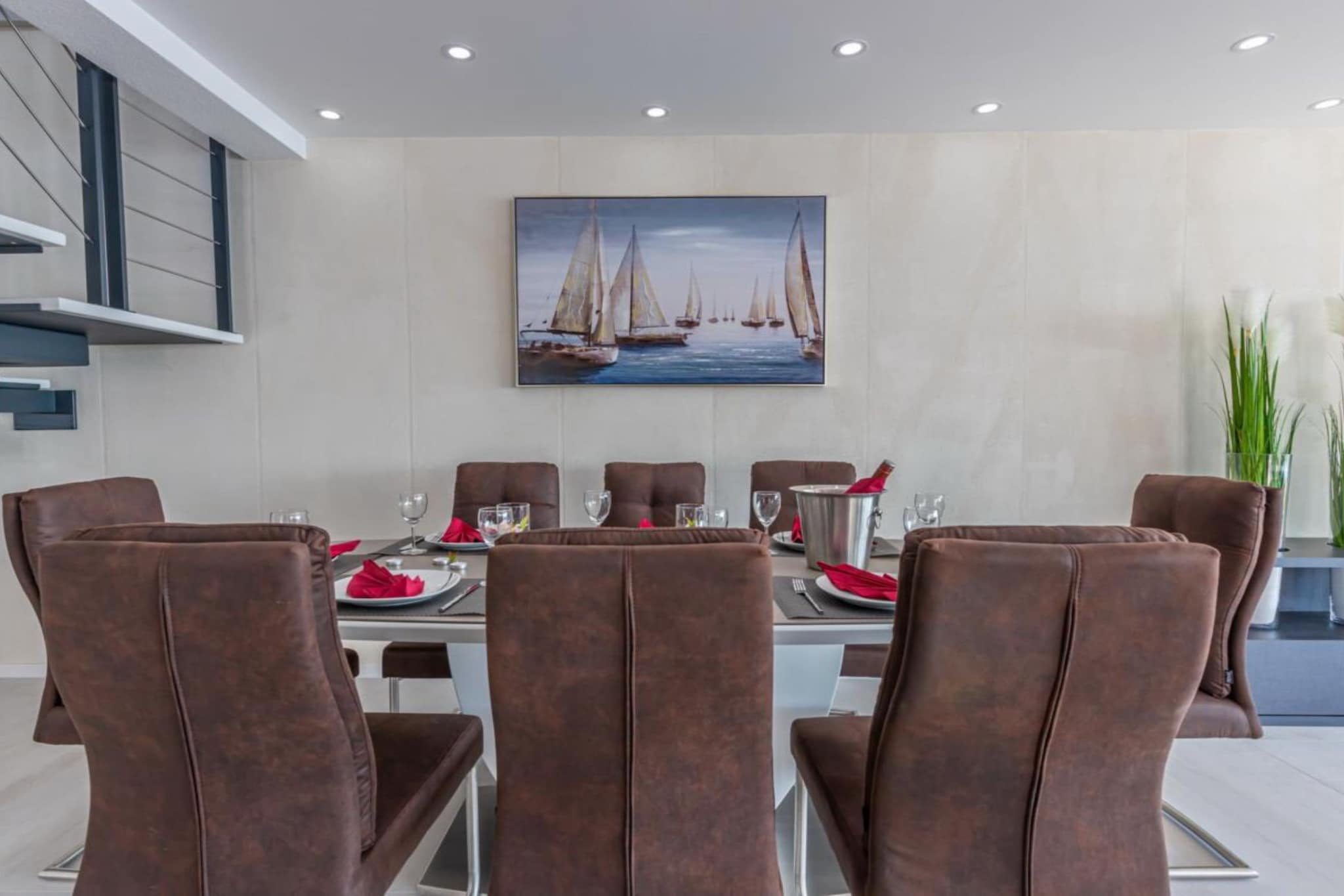 Lorena Stylish Sea View Villa - Four Bedroom Villa with Private Pool-Dining room