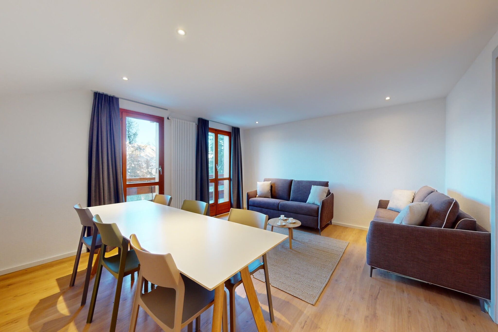 Chalet de l'Ours VUE & NATURE Appart Pregny 8 pers-Eetkamer