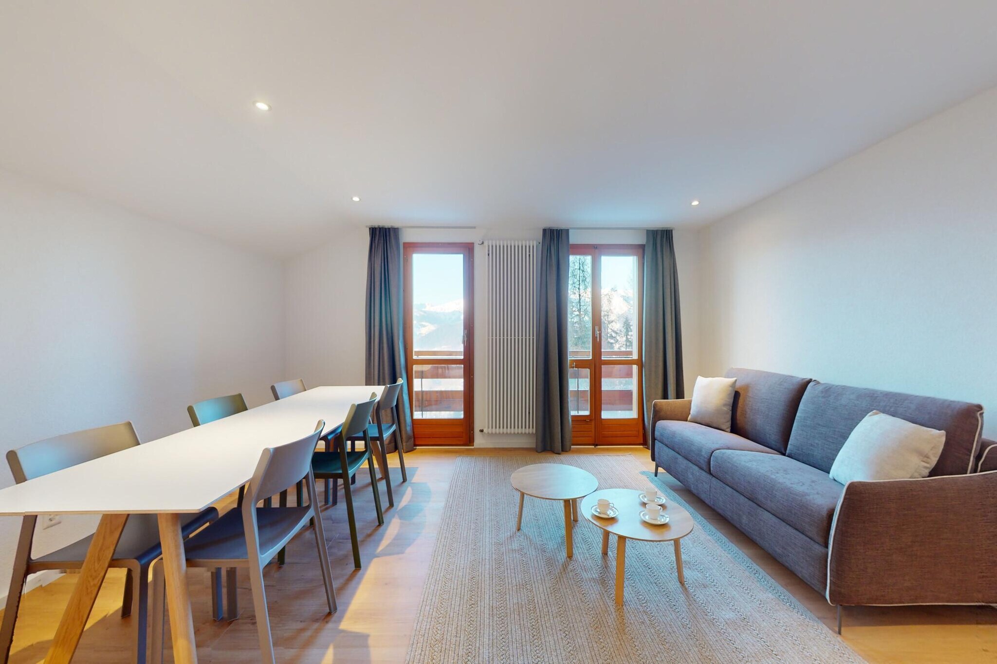 Chalet de l'Ours VUE & NATURE Appart Pregny 8 pers-Woonkamer